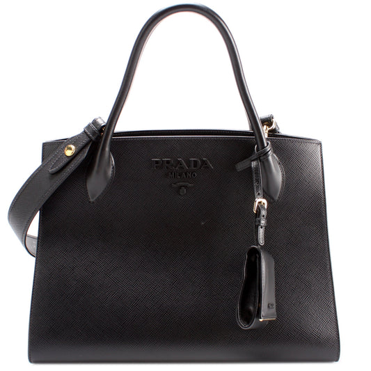 Prada Monochrome Saffiano Tote Bag Medium