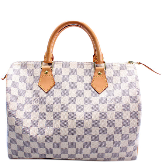 Louis Vuitton Speedy 30 Azur Damier Handbag Azur 30