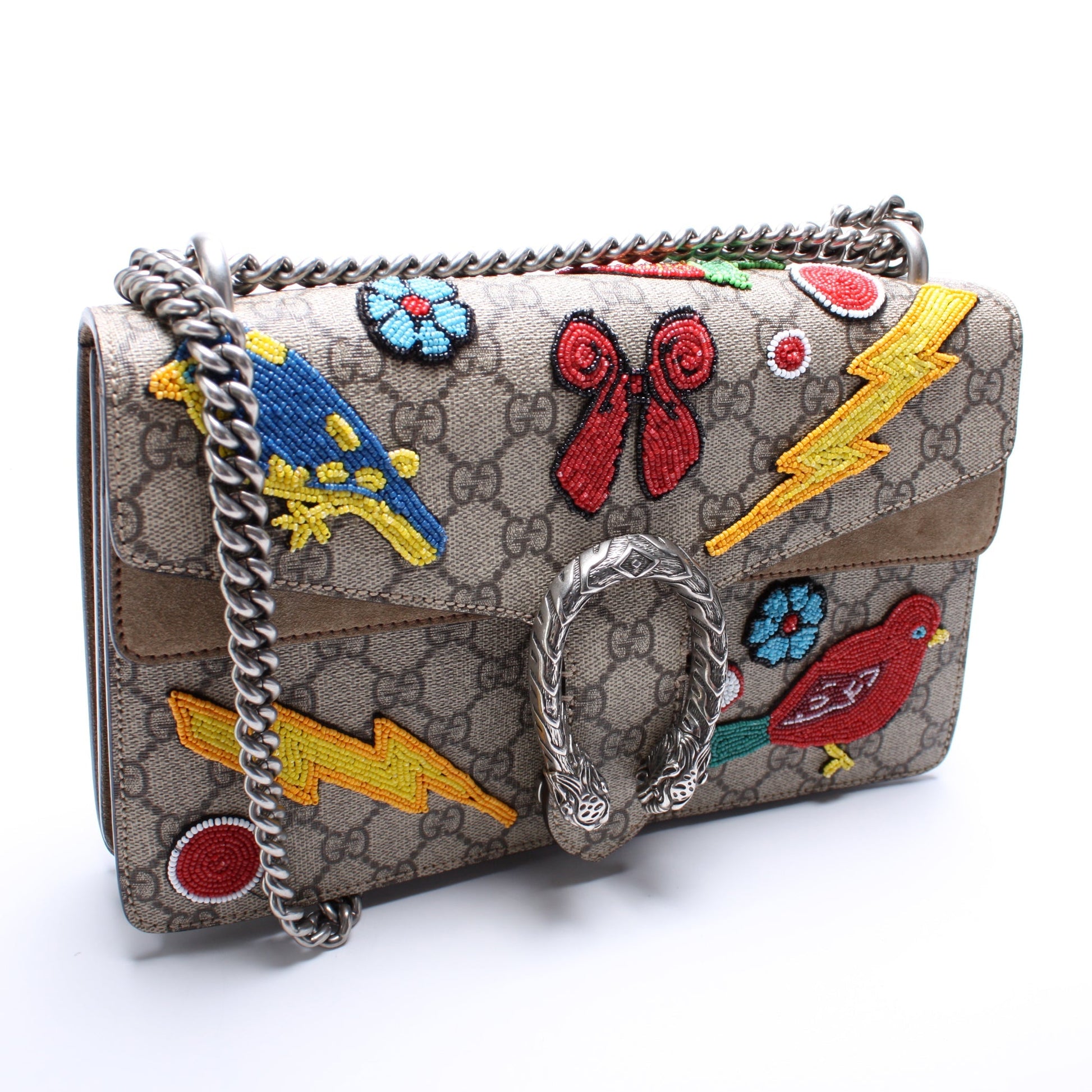 Gucci Dionysus GG Bead Embellished Small Shoulder Bag