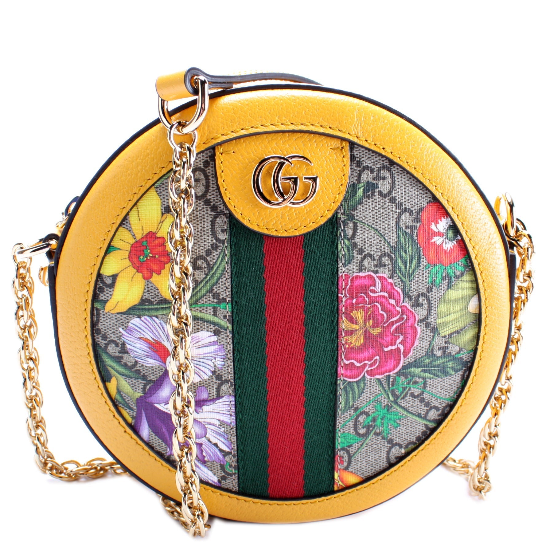 Gucci Ophidia GG Flora Round Small Crossbody Bag