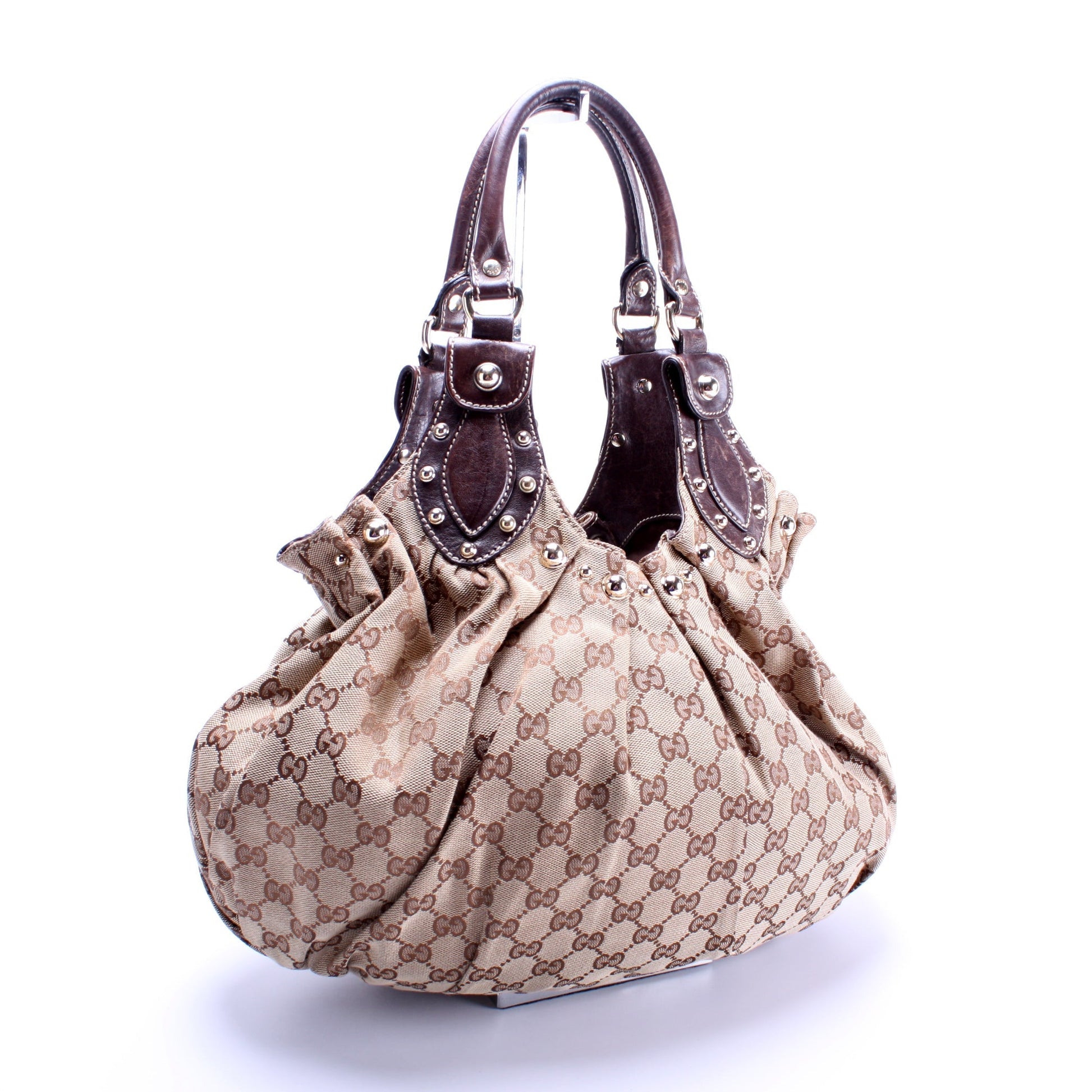 Gucci Studded Pelam Bag Canvas Medium Travel Bag
