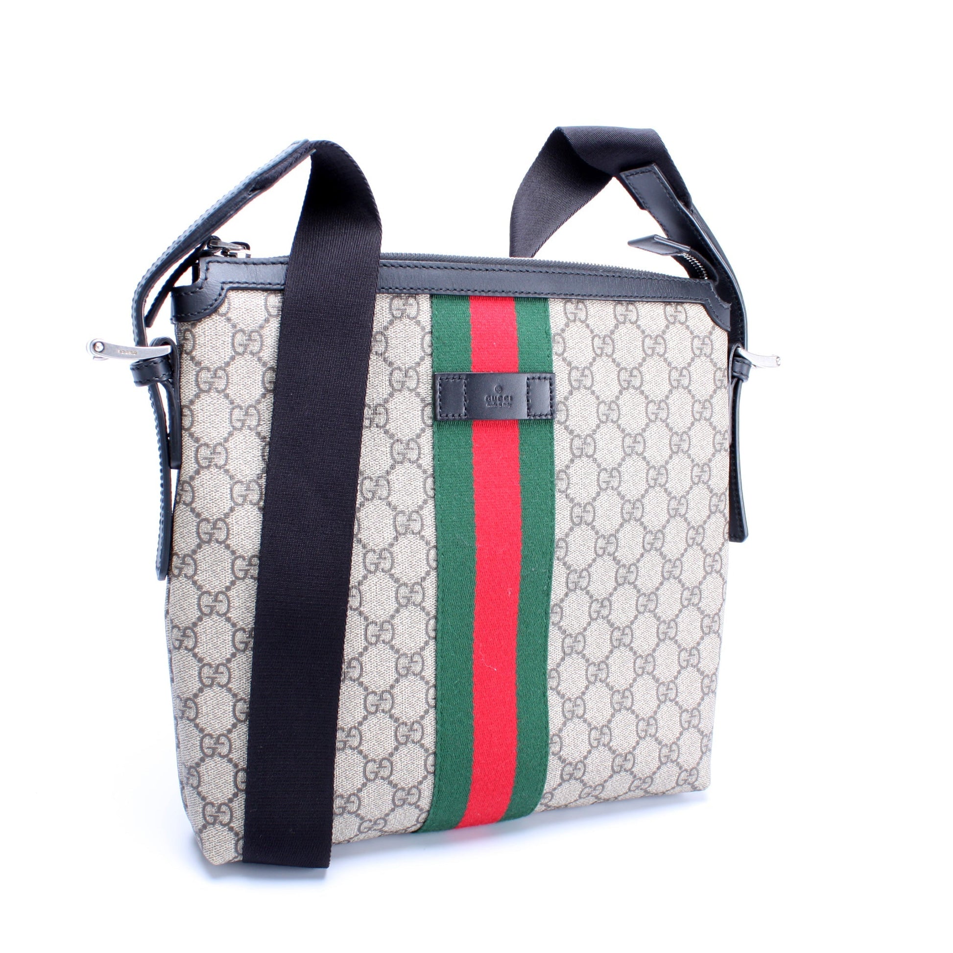 Gucci GG Supreme Web Messenger Travel Bag Web Messenger