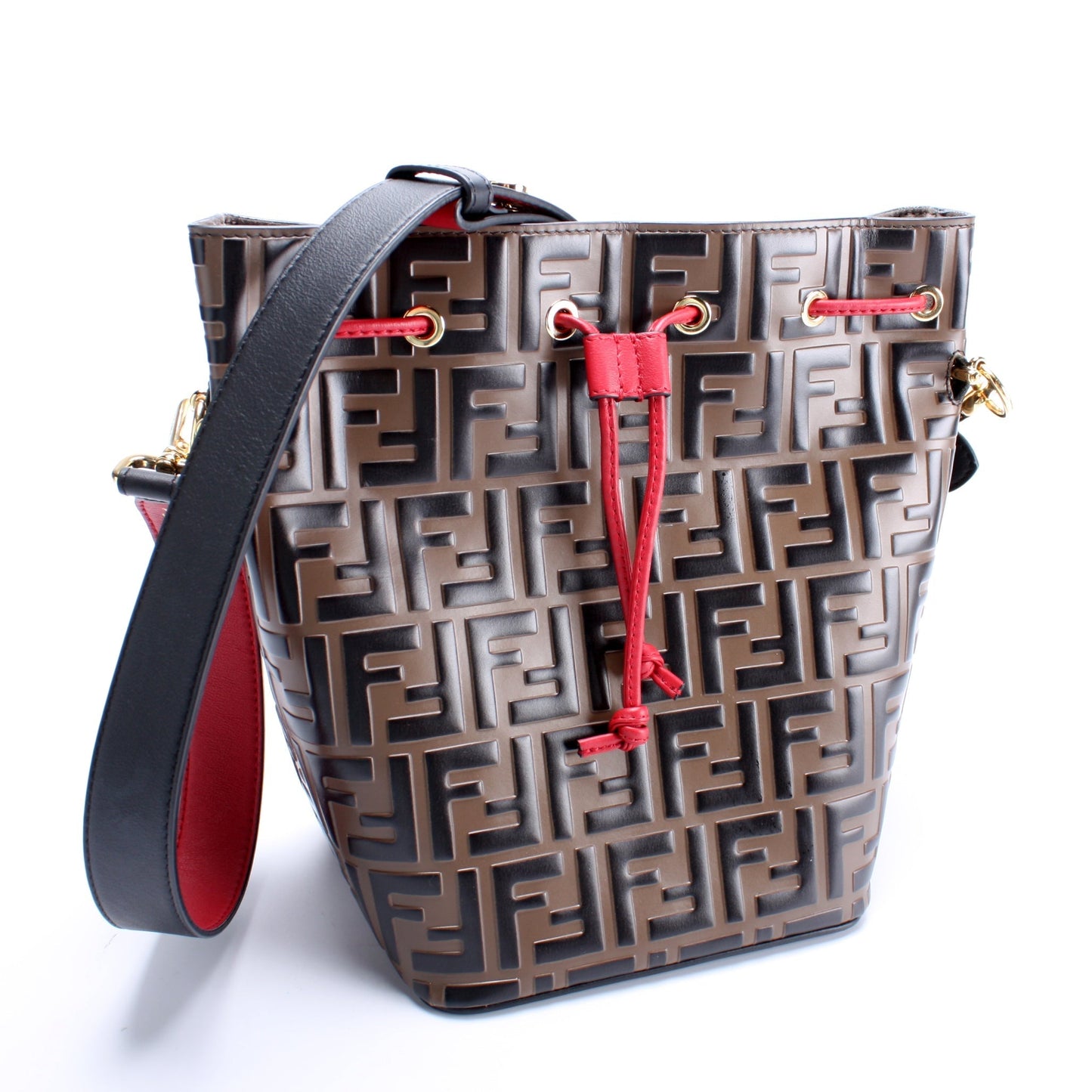 Fendi Grand Mon Tresor Ff Bag Leather Bucket Bucket Bag