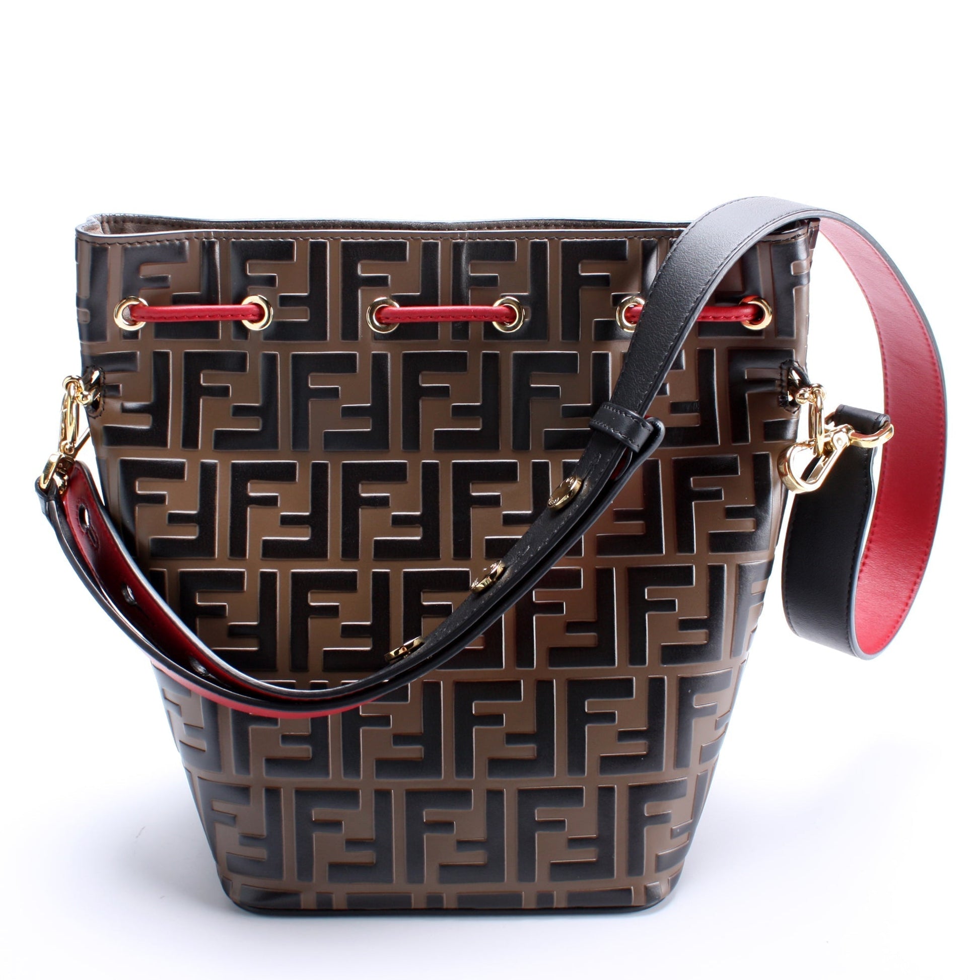 Fendi Grand Mon Tresor Ff Bag Leather Bucket Bucket Bag