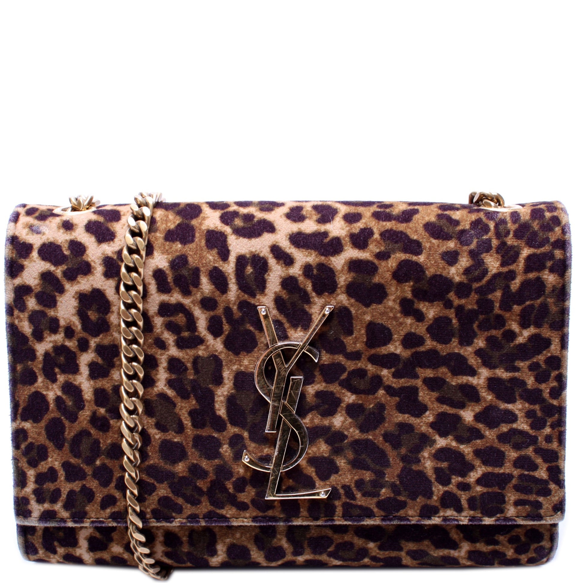YSL Saint Laurent Saint Laurent Kate Wallet Leopard Bag Chain Travel Bag