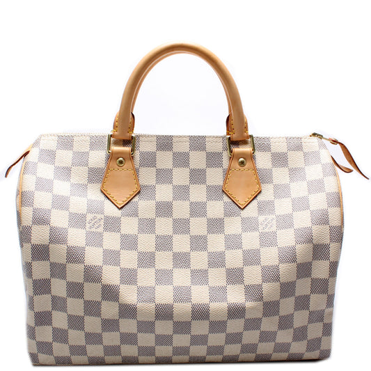 Louis Vuitton Speedy 30 Azur Damier Handbag Azur 39