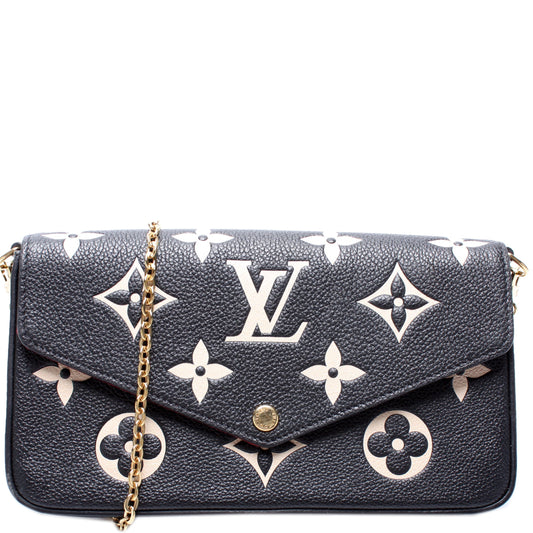 Louis Vuitton Pochette Felicie Bicolor Empreinte Clutch Bag