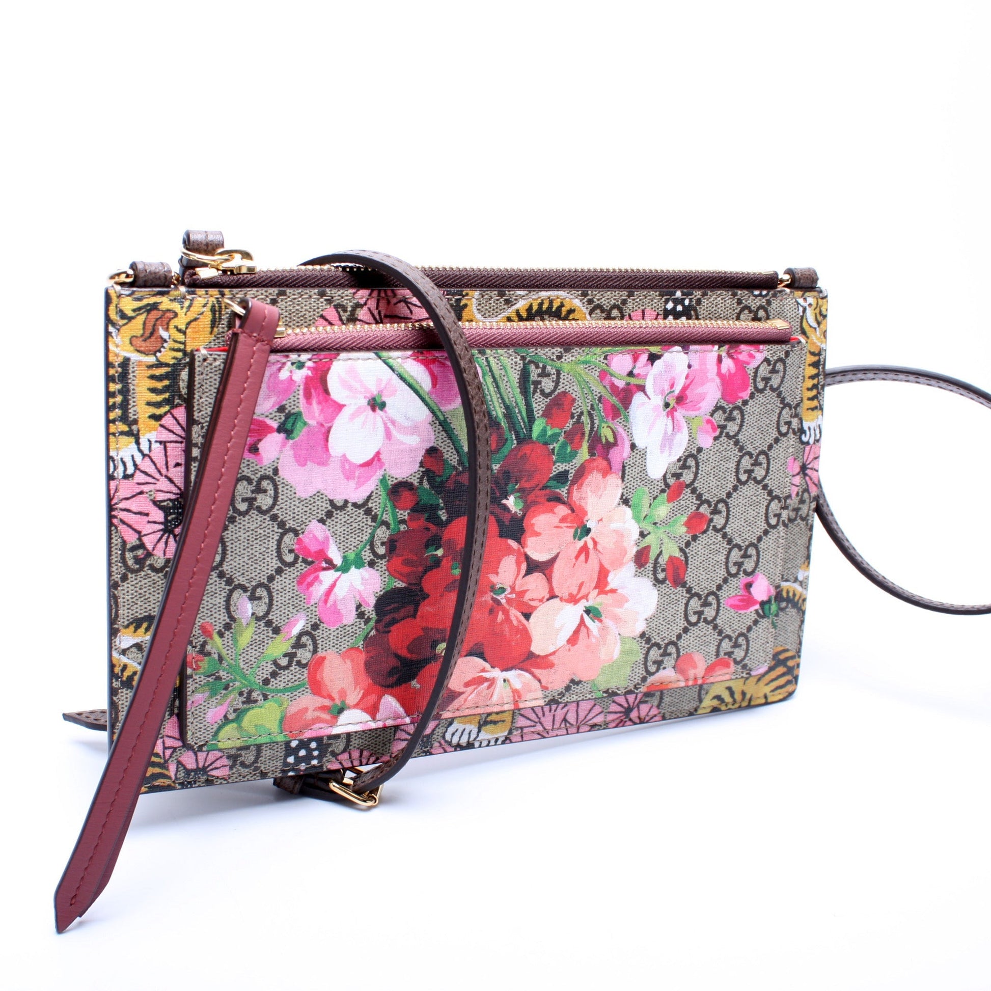 Gucci GG Supreme Blooms Bengal Double Shoulder Bag