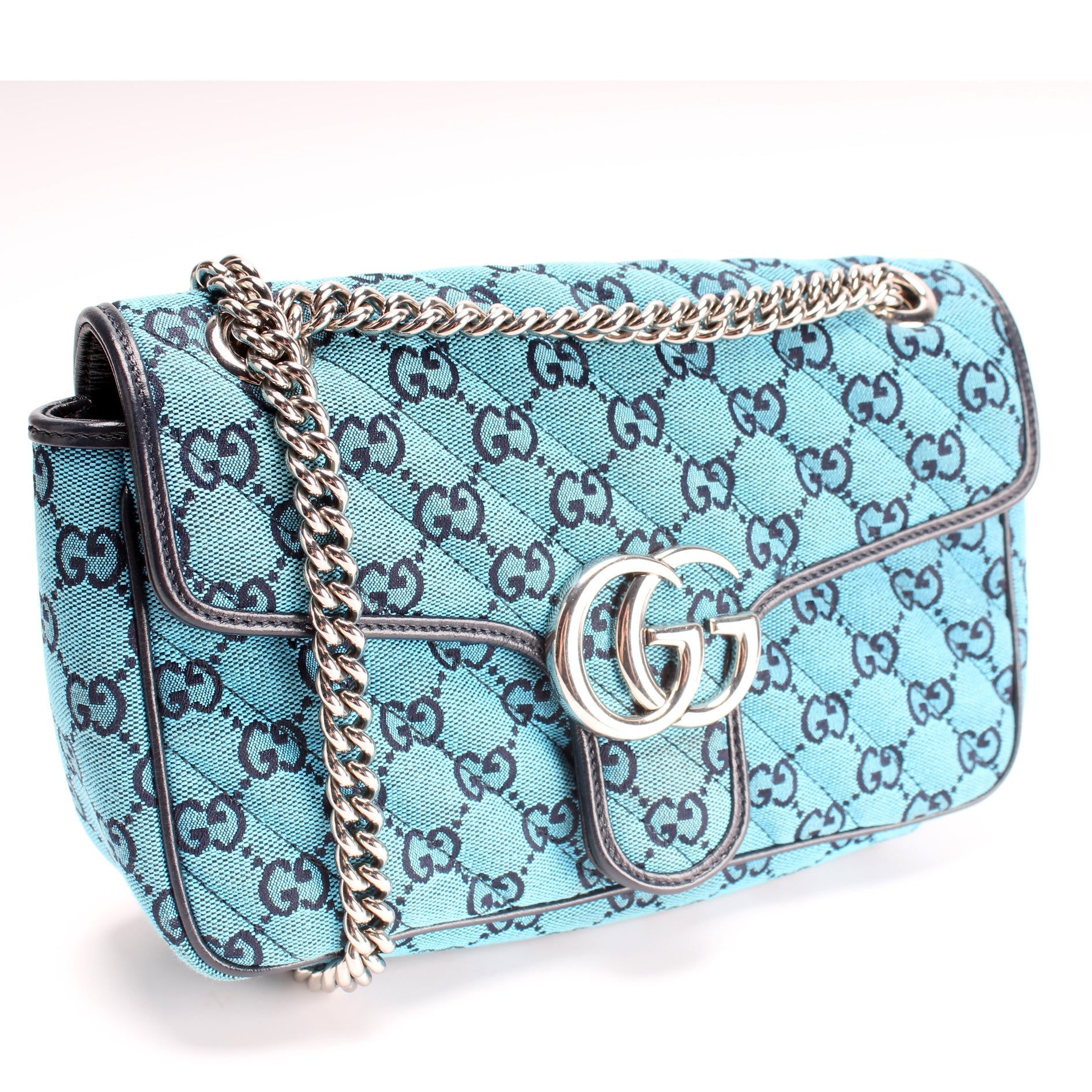Gucci Marmont Quilted Canvas Small Flap Shoulder Bag