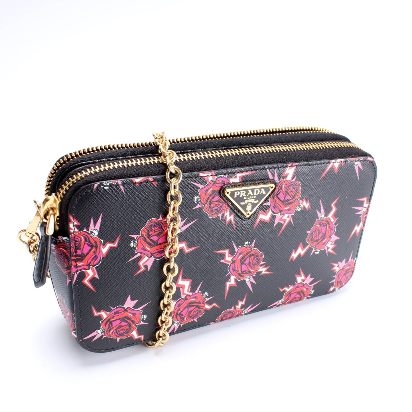 Prada Saffiano Double Zip Woc Bag Travel Bag
