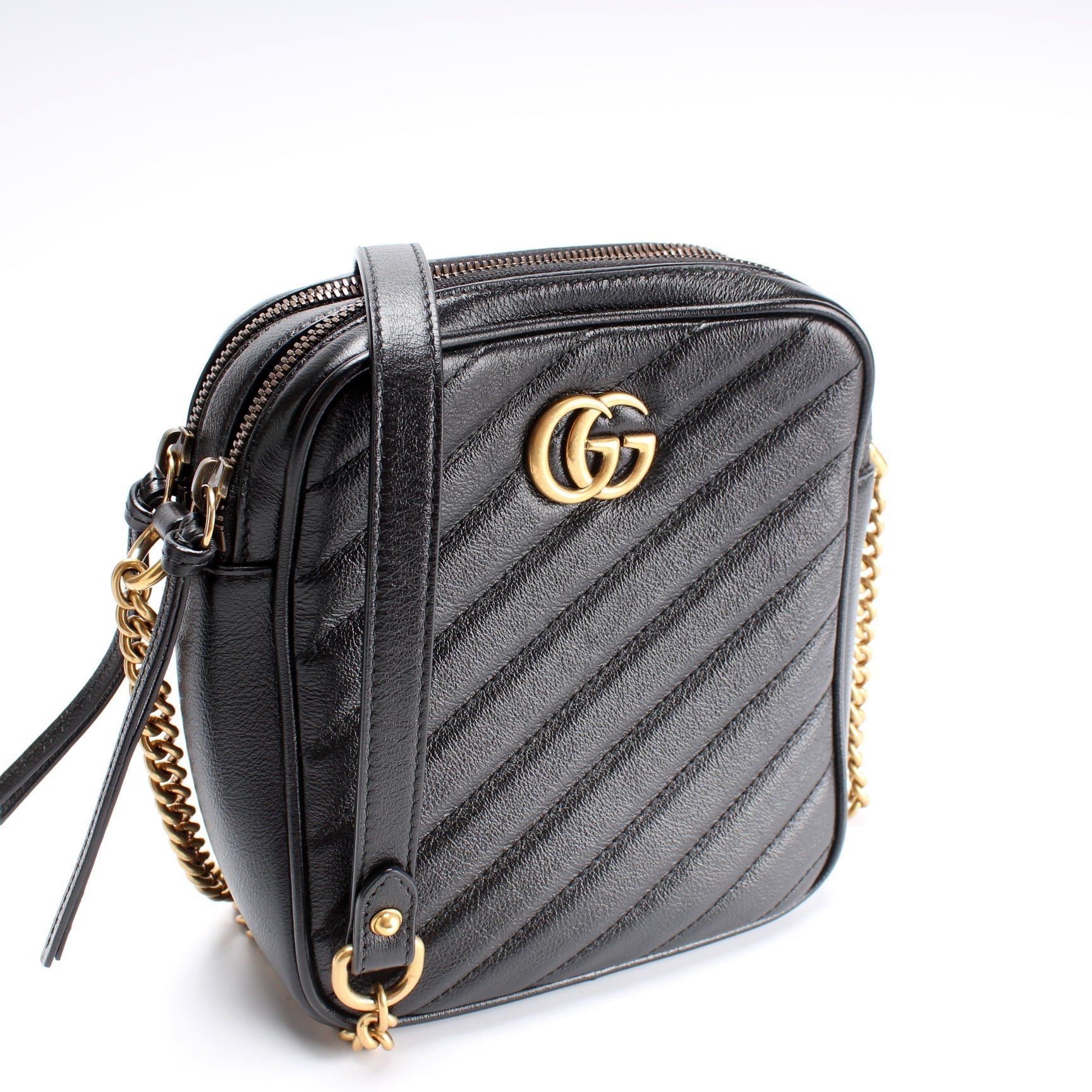 Gucci GG Marmont Double Zip Shoulder Bag