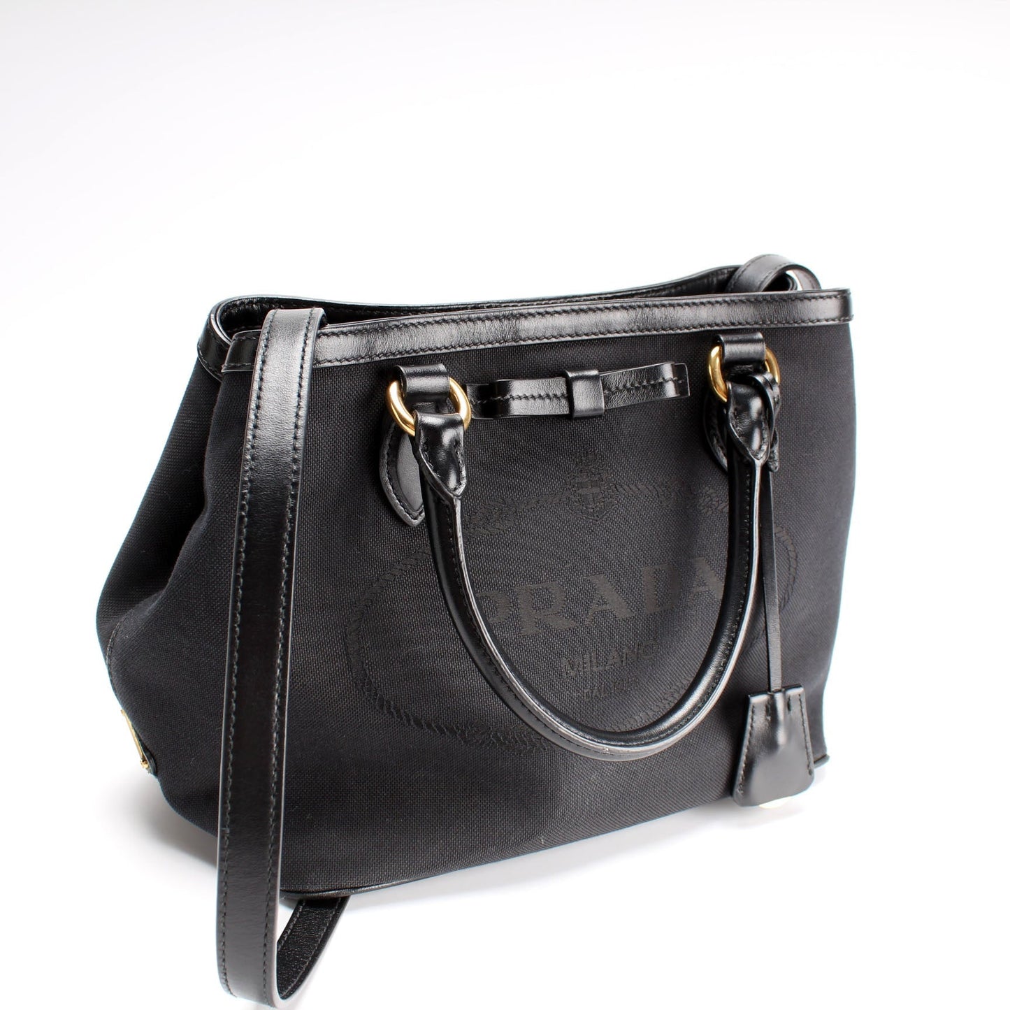 Prada Jacquard Tote Bag Logo