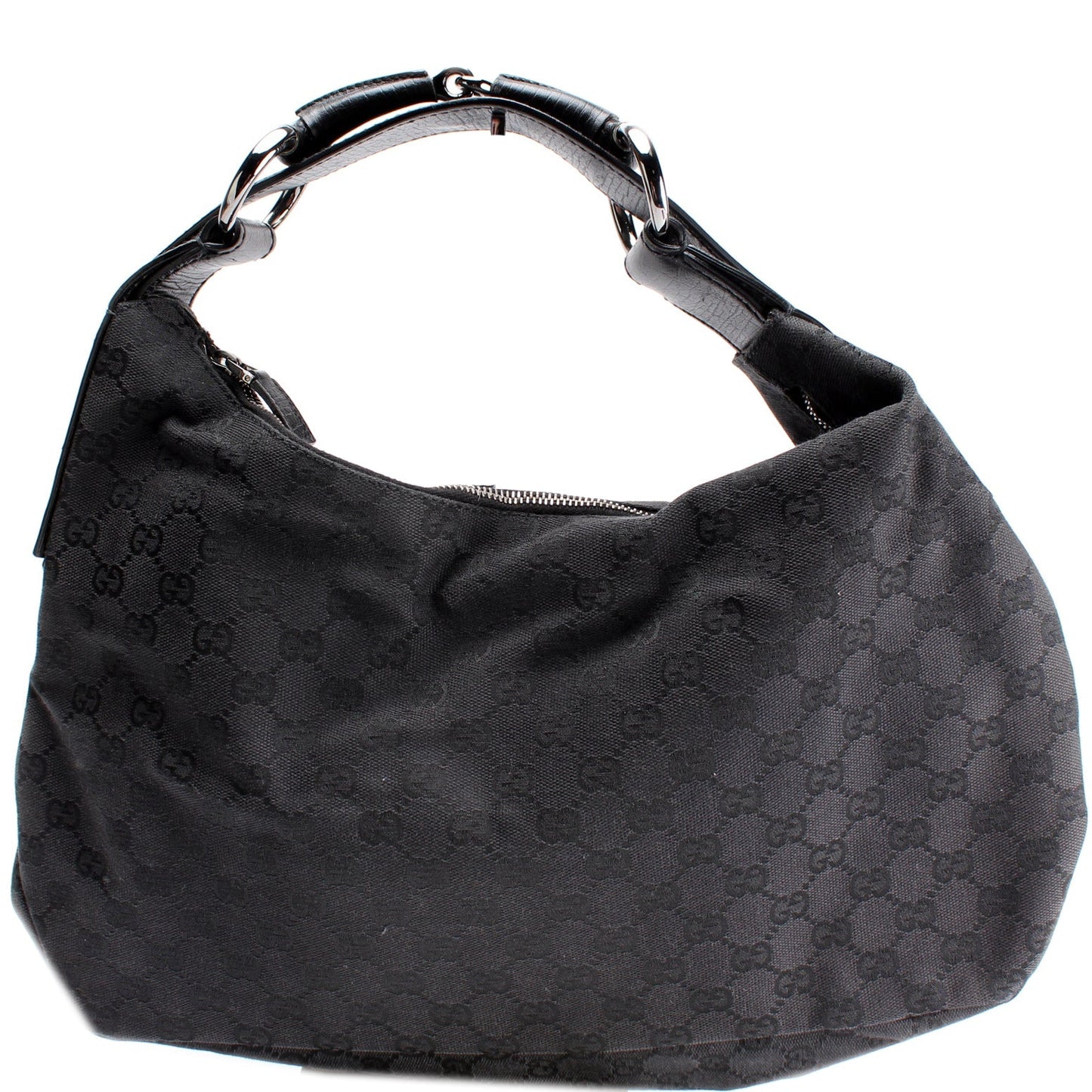Gucci Horsebit GG Canvas Shoulder Bag Hobo 2