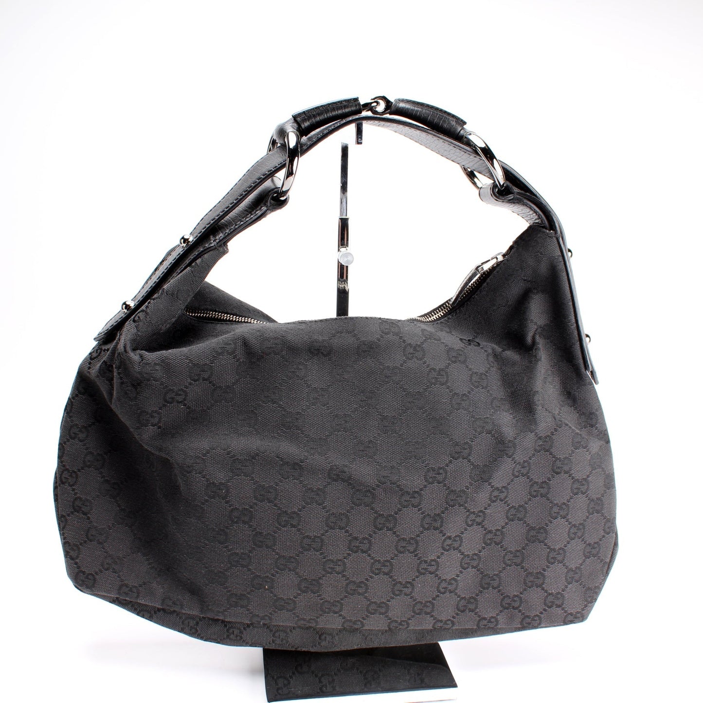 Gucci Horsebit GG Canvas Shoulder Bag Hobo 2