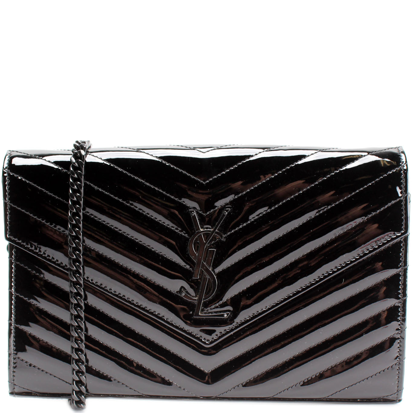 YSL Saint Laurent Saint Laurent Cassandre Patent Wallet Bag Chain Travel Bag