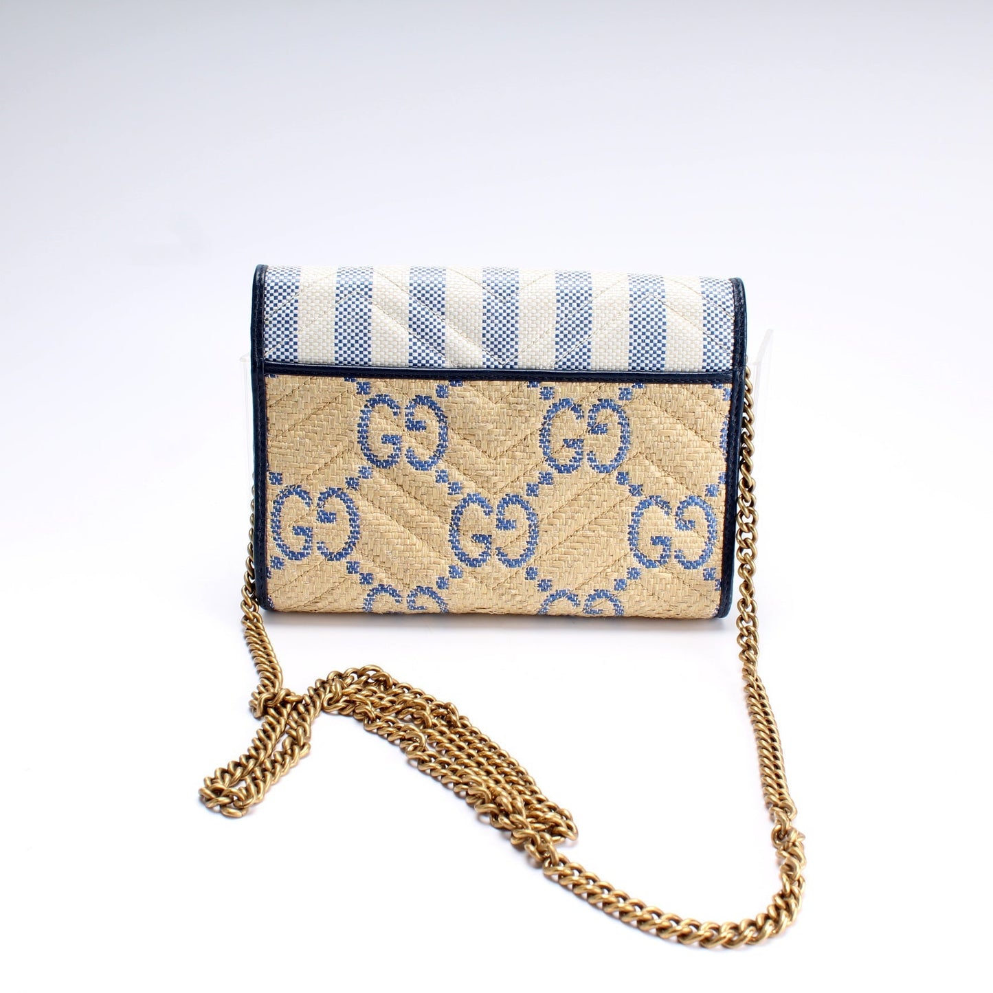 Gucci Marmont Wallet Bag Raffia Chain Travel Bag
