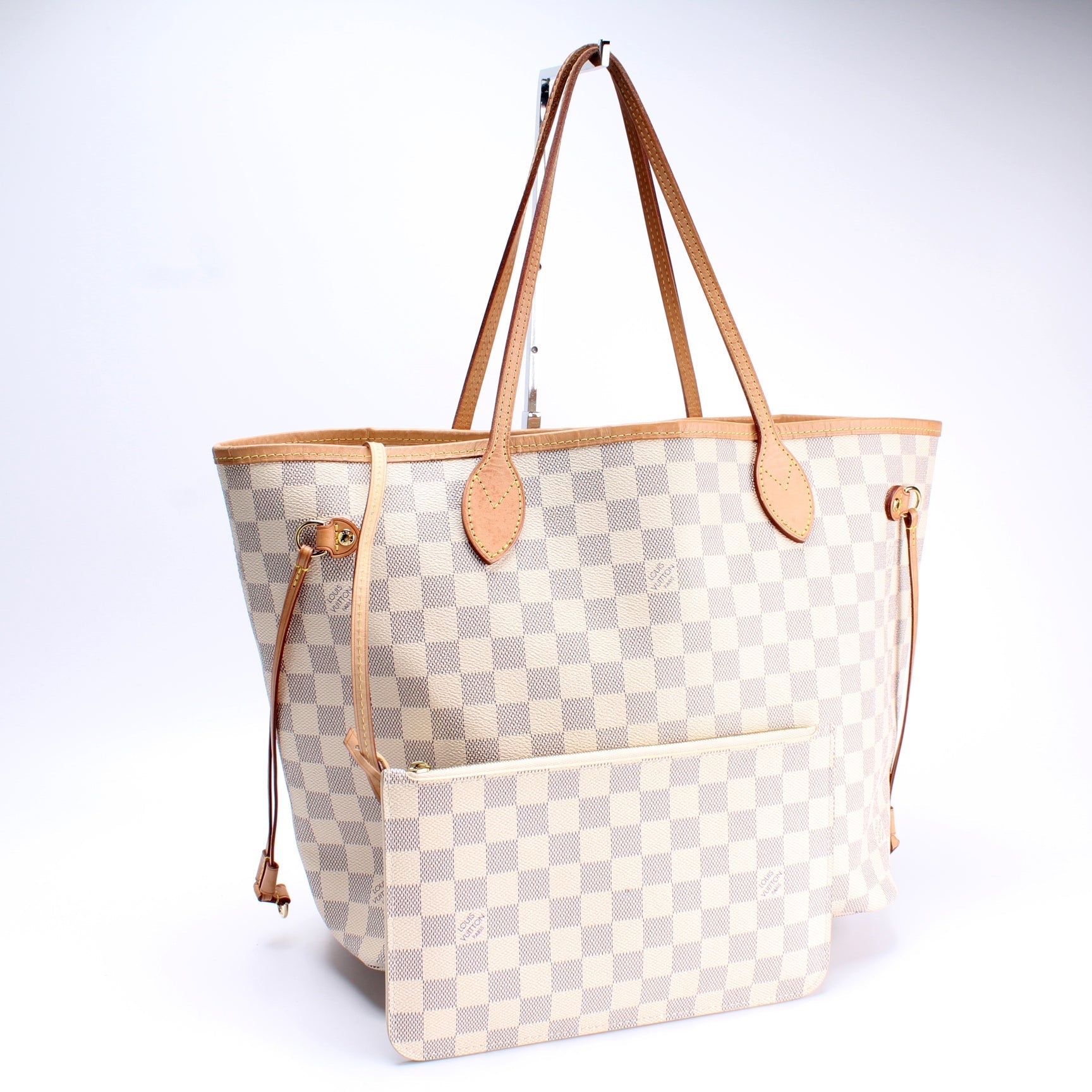 Louis Vuitton Neverfull w MM Azur Damier Wallet Case Damier Azur