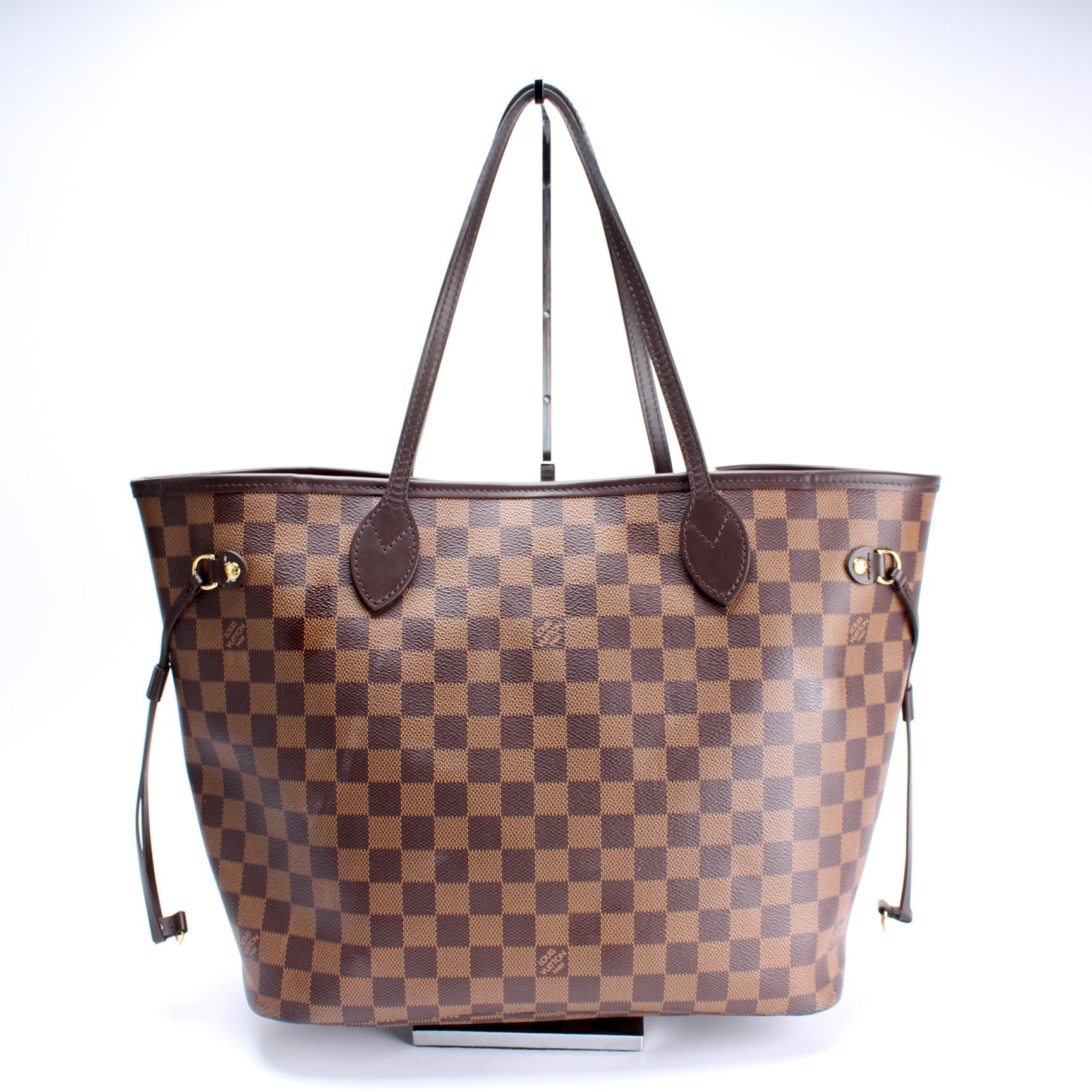 Louis Vuitton Neverfull w MM Ebene Damier Wallet Case Damier Ebene