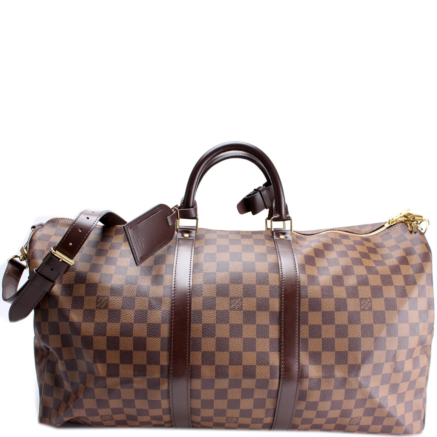 Louis Vuitton Keepall 55 Bandouliere Ebene Damier Travel Bag