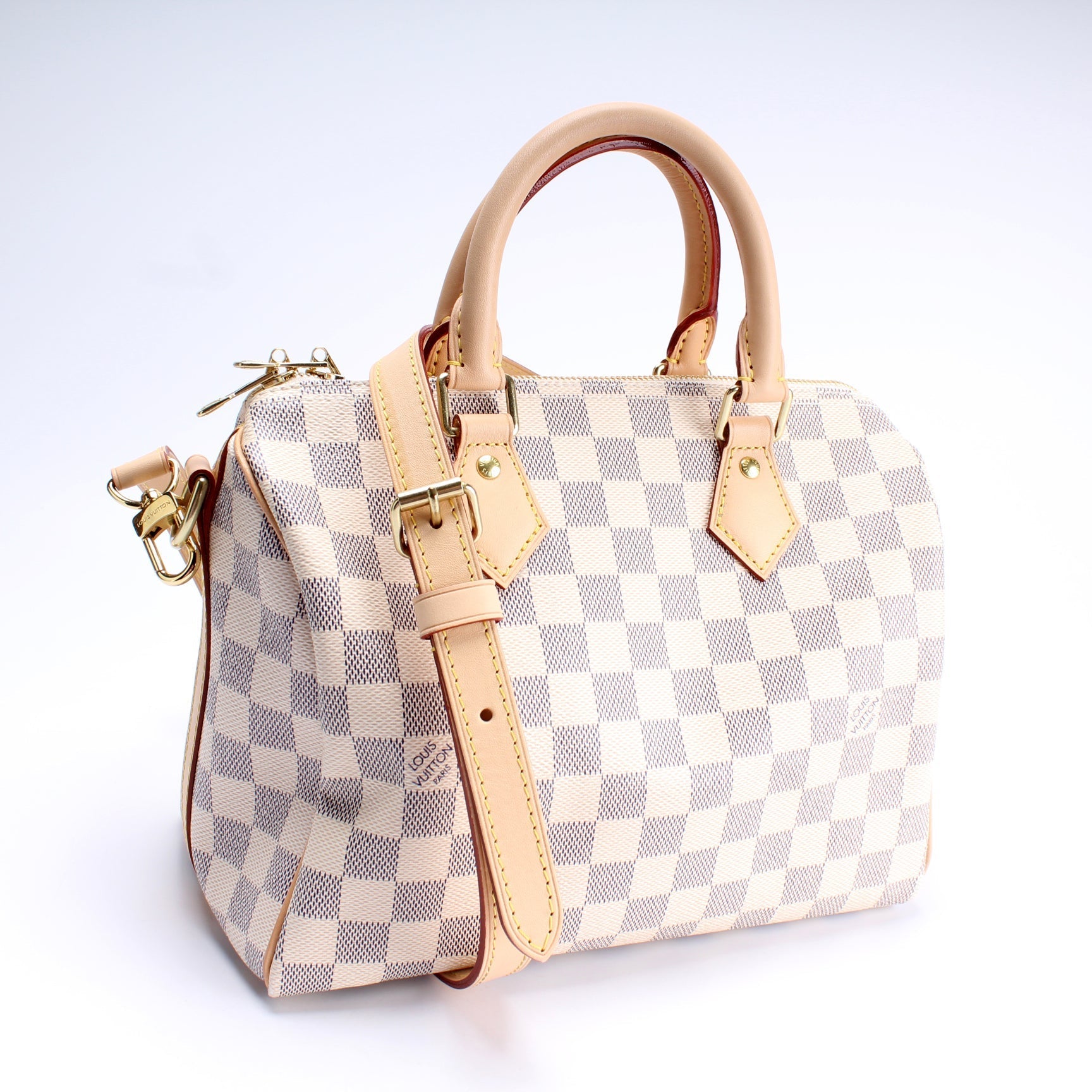 Louis Vuitton Speedy 25 Bandouliere Azur Damier Handbag