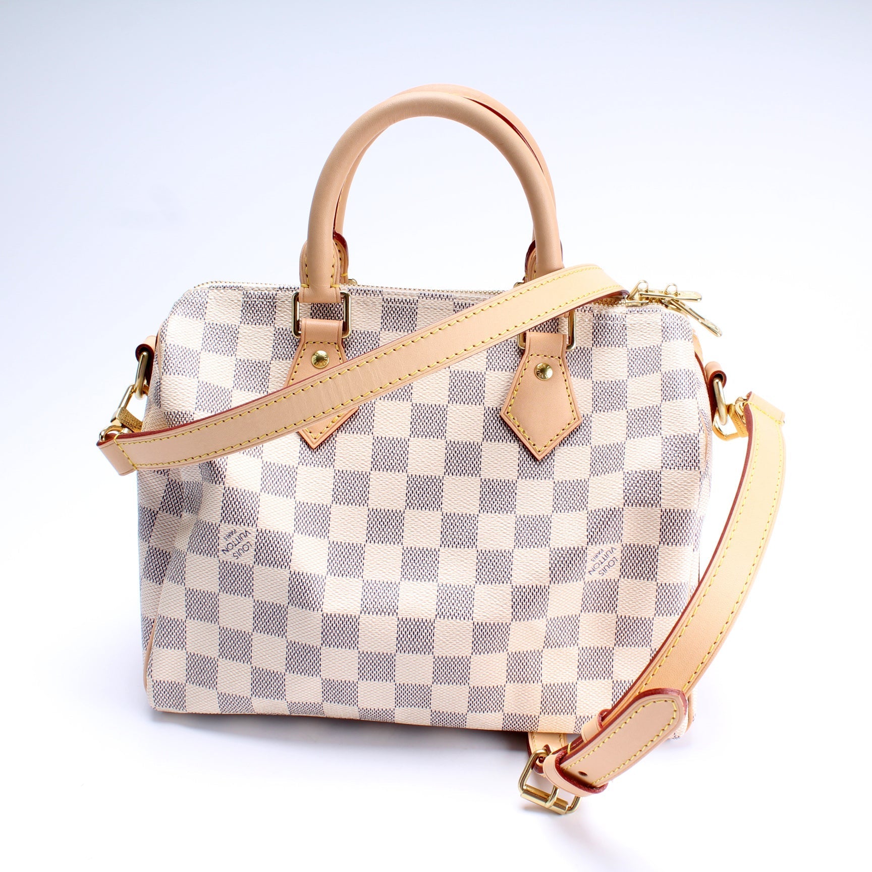 Louis Vuitton Speedy 25 Bandouliere Azur Damier Handbag