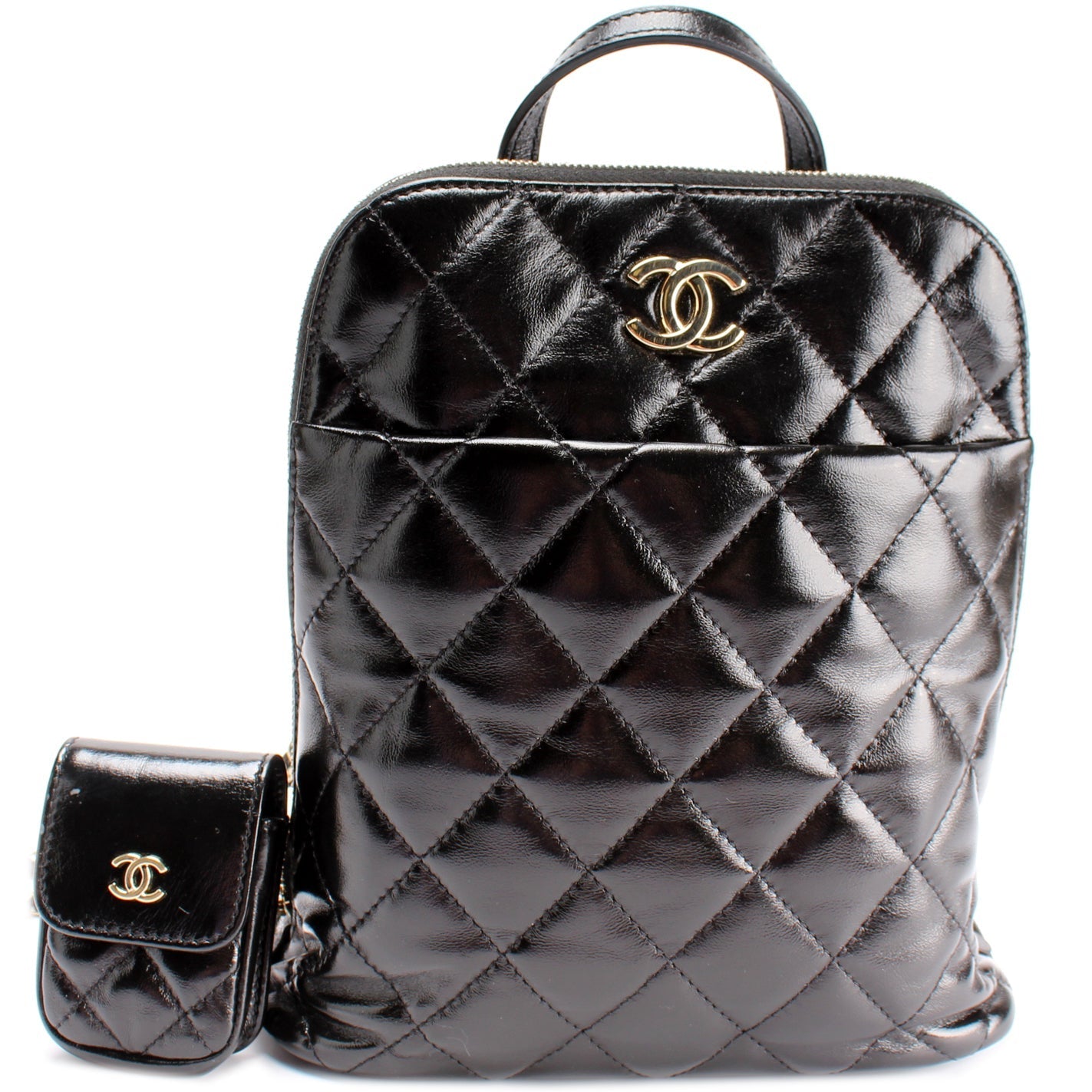 Chanel My Pocket Shiny Backpack Airpod Leather