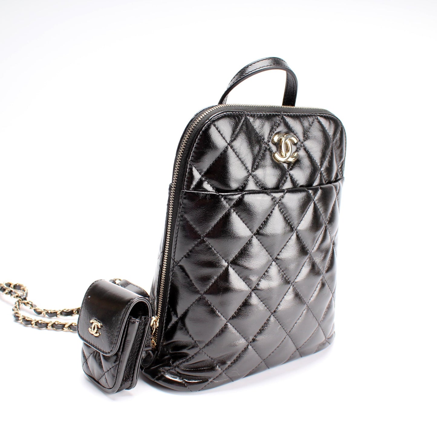 Chanel My Pocket Shiny Backpack Airpod Leather