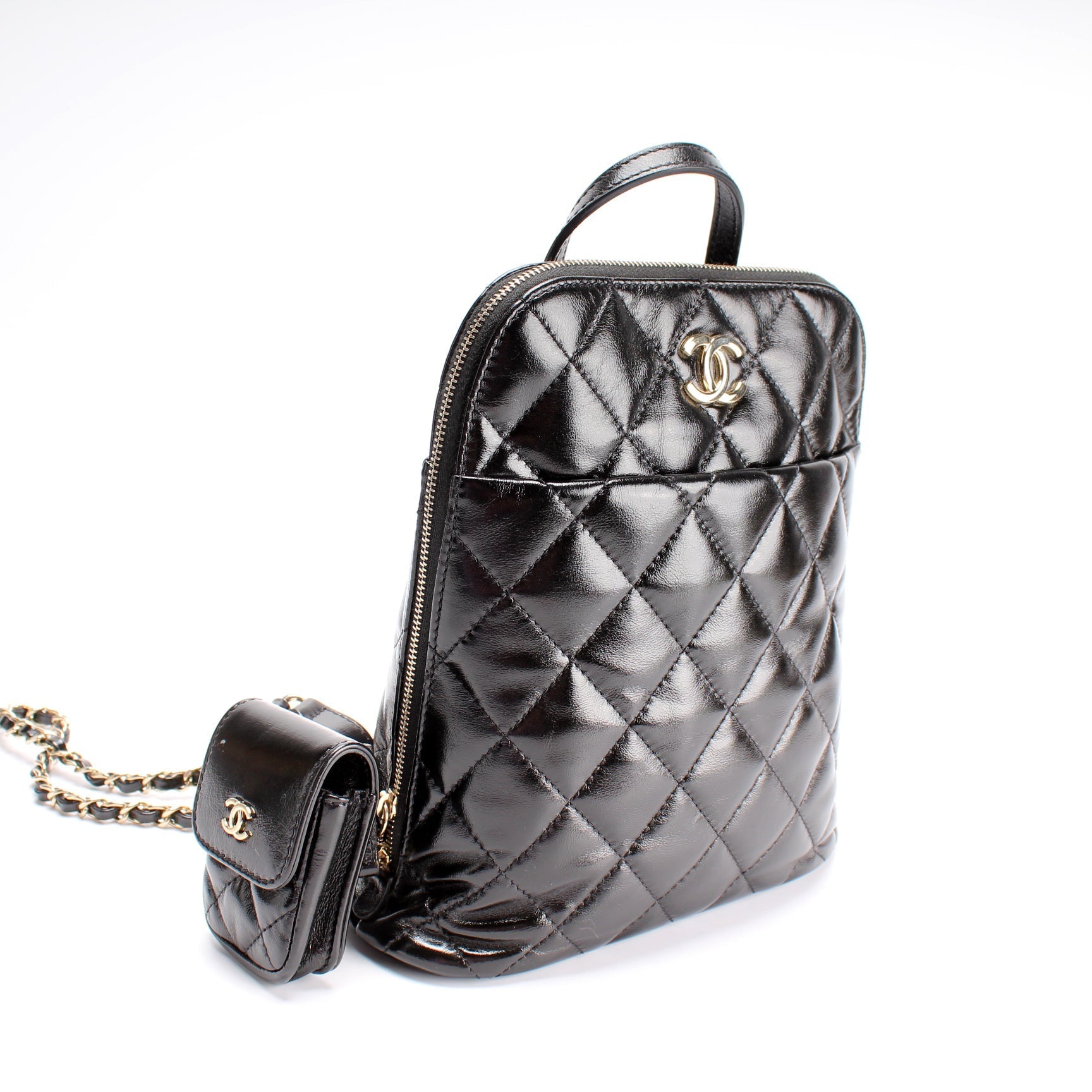 Chanel My Pocket Shiny Backpack Airpod Leather
