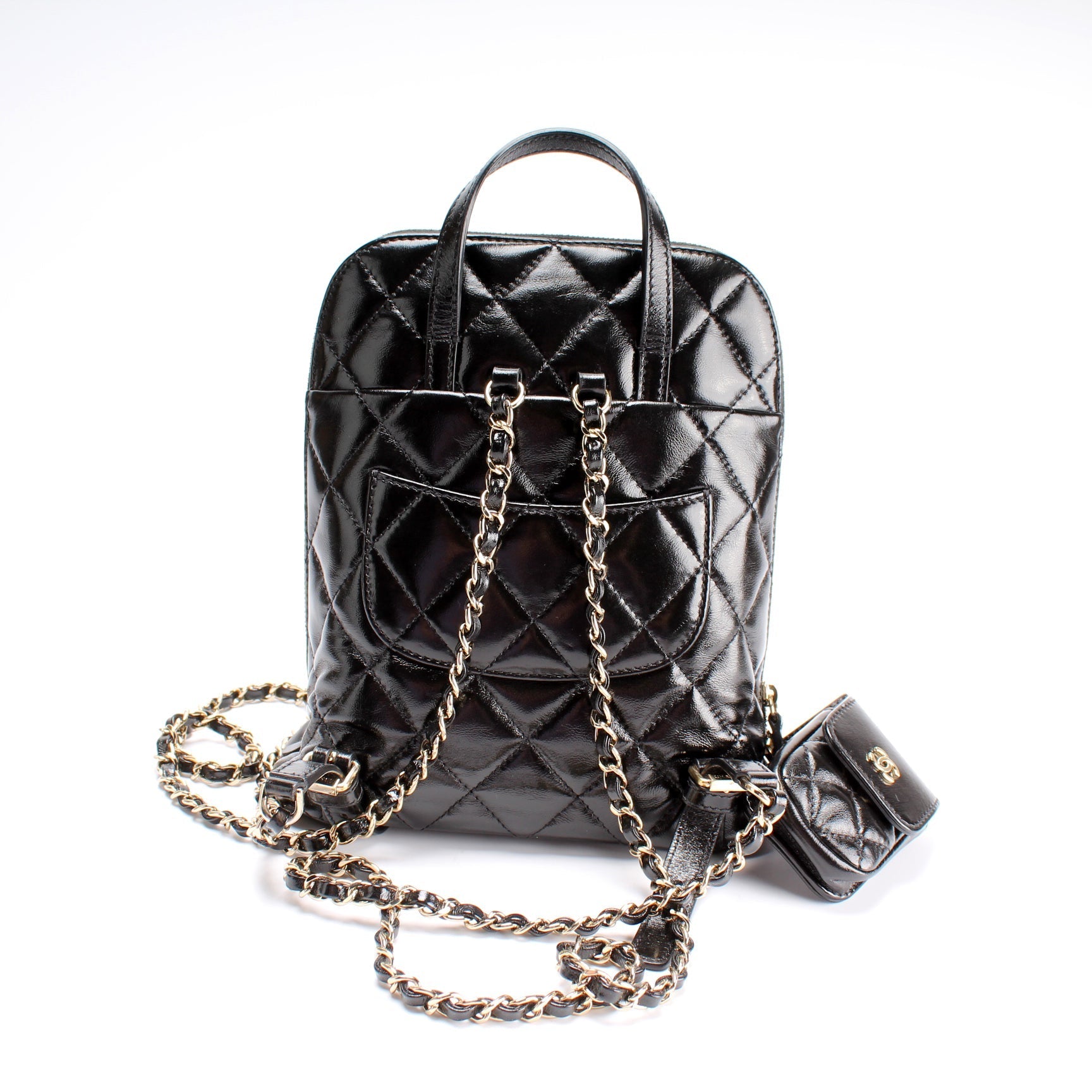 Chanel My Pocket Shiny Backpack Airpod Leather