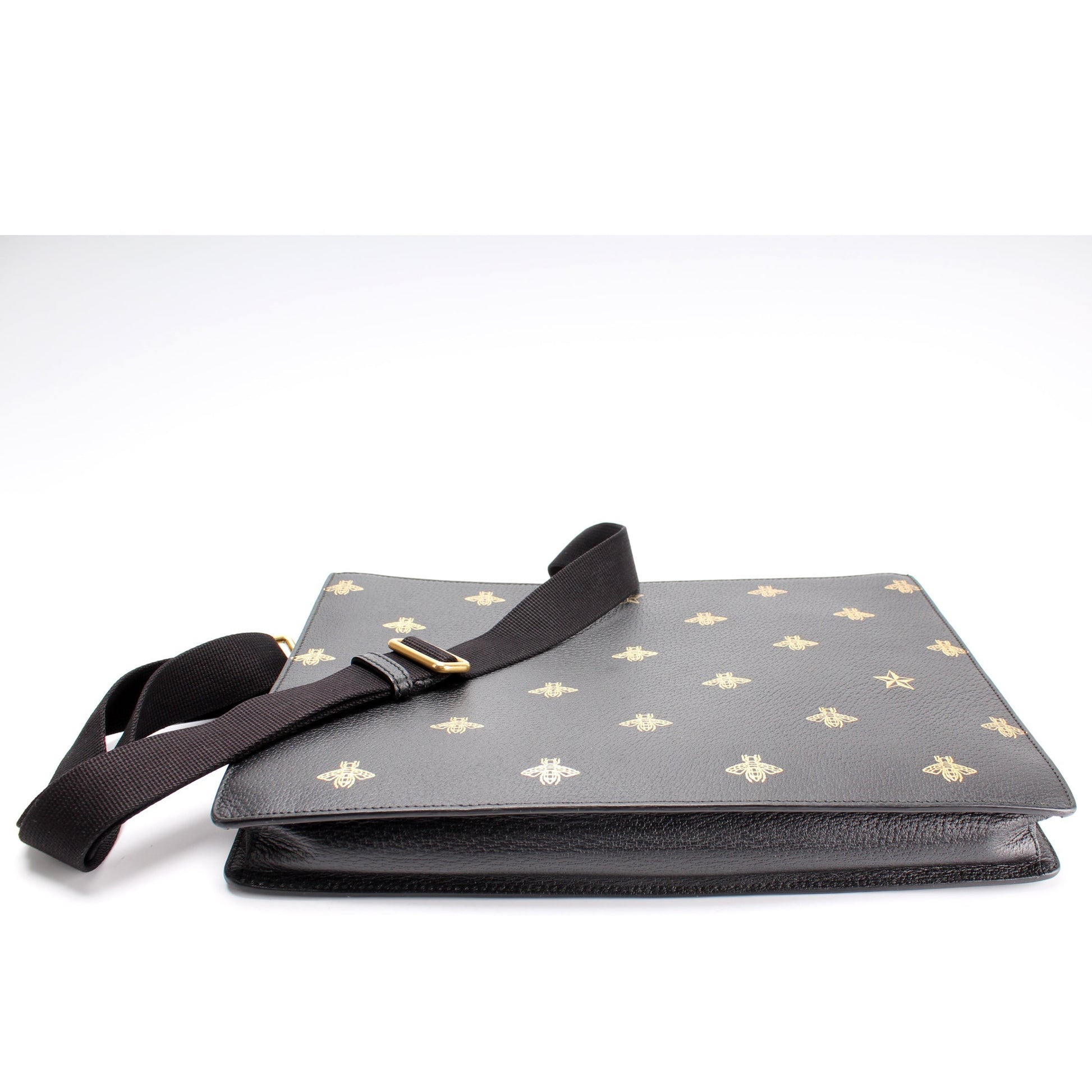 Gucci Bee Star Leather Travel Bag