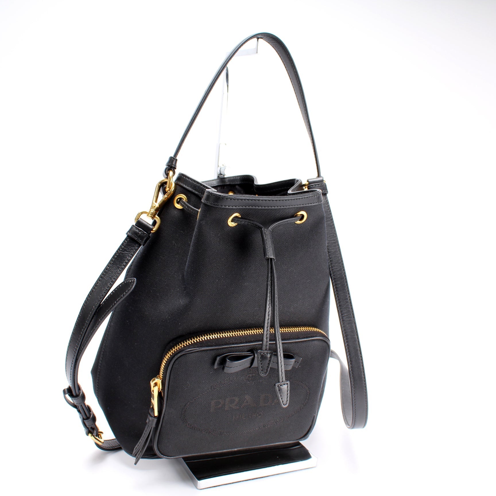 Prada Jacquard Bag Logo Bucket Bucket Bag