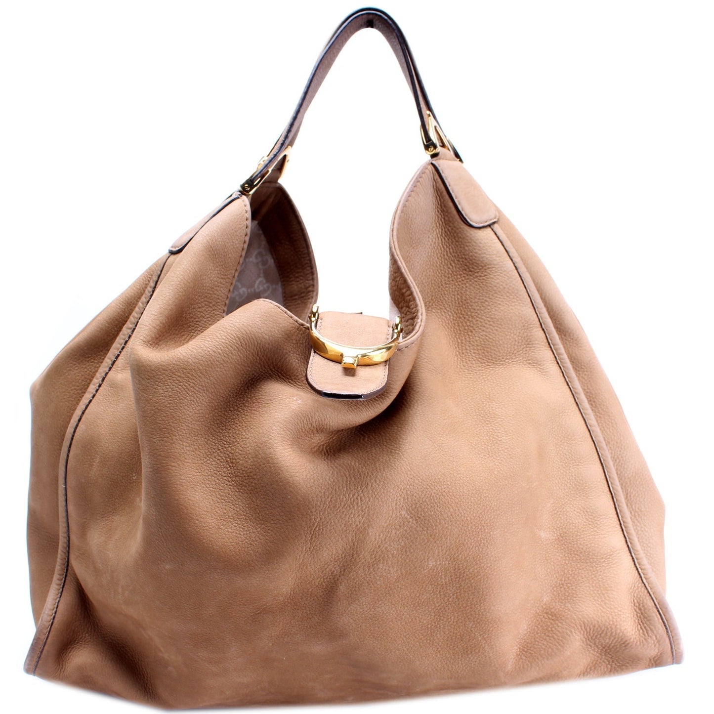 Gucci Horsebit Nubuck Large Hobo Bag