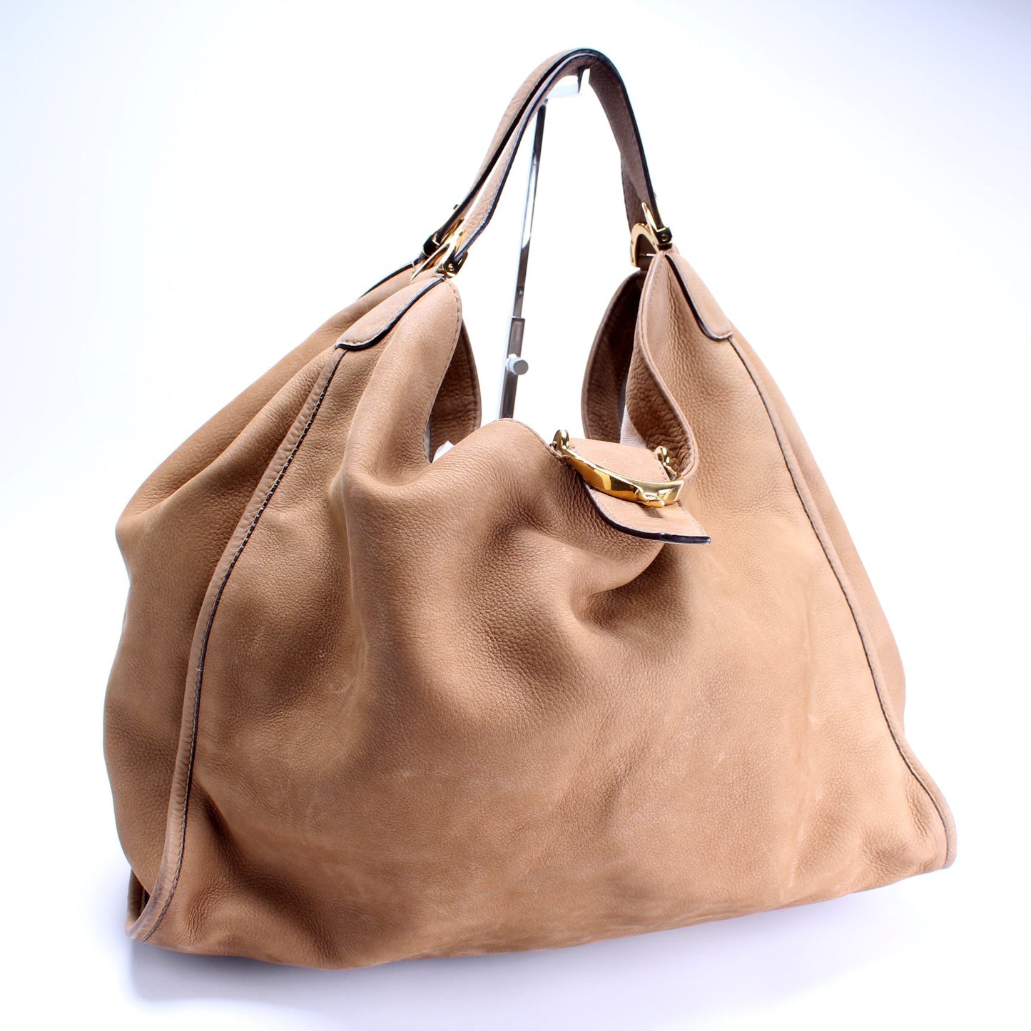Gucci Horsebit Nubuck Large Hobo Bag