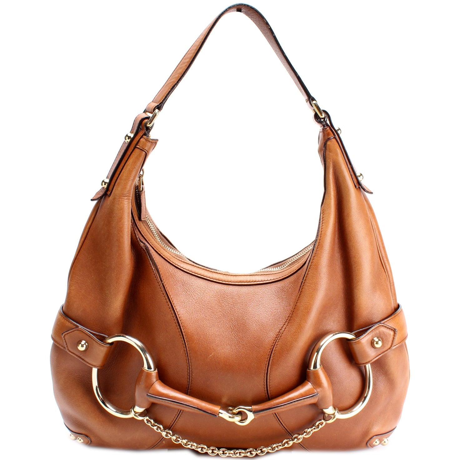 Gucci Horsebit Leather Shoulder Bag Leather Hobo