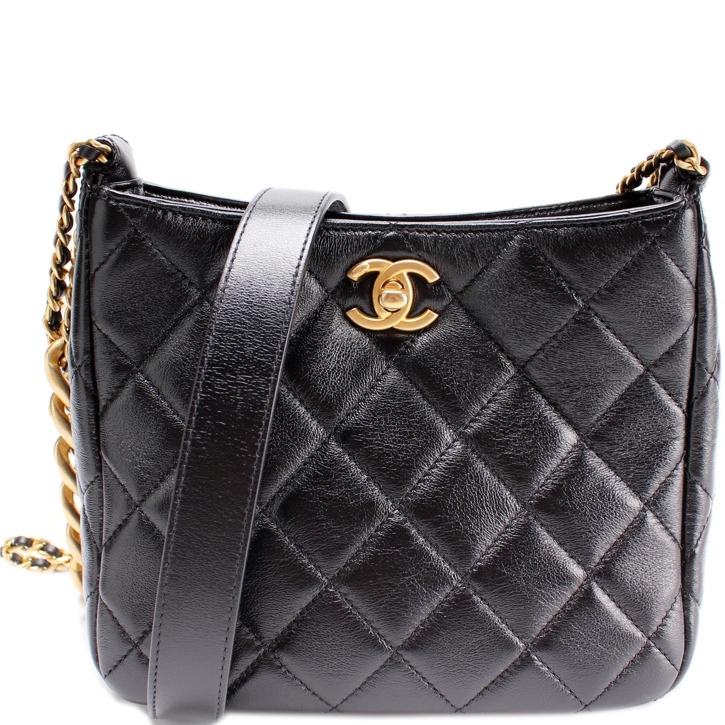 Chanel Quilted Lambskin Hobo 32M Small Shoulder Bag