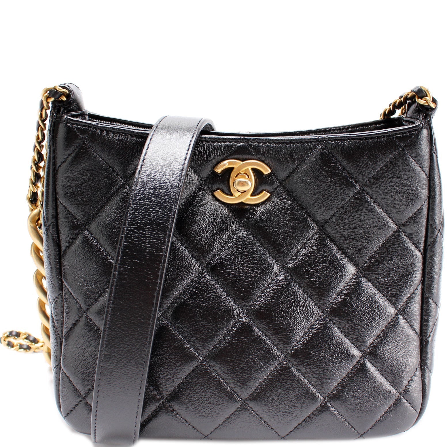 Chanel Quilted Lambskin Hobo 32M Small Shoulder Bag