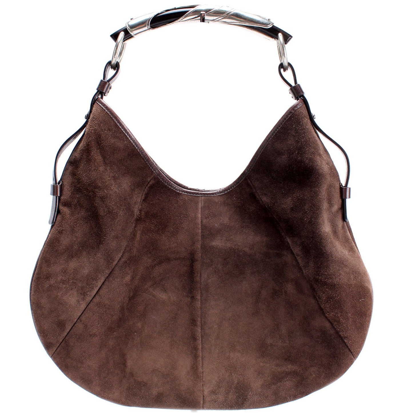 YSL Saint Laurent Saint Laurent Monbasa Handle Hobo Bag Suede Shoulder Bag