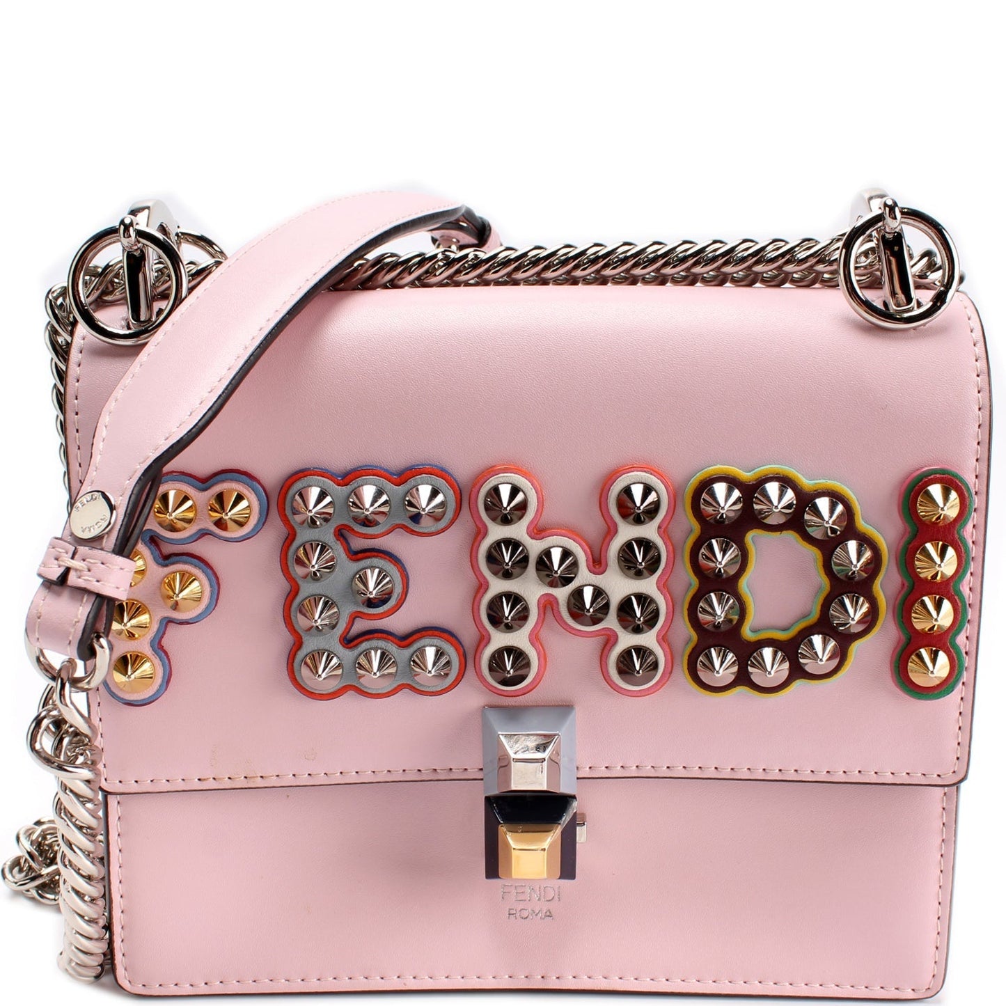 Fendi 8M0381 Kan Bag Leather Mini Chain Travel Bag