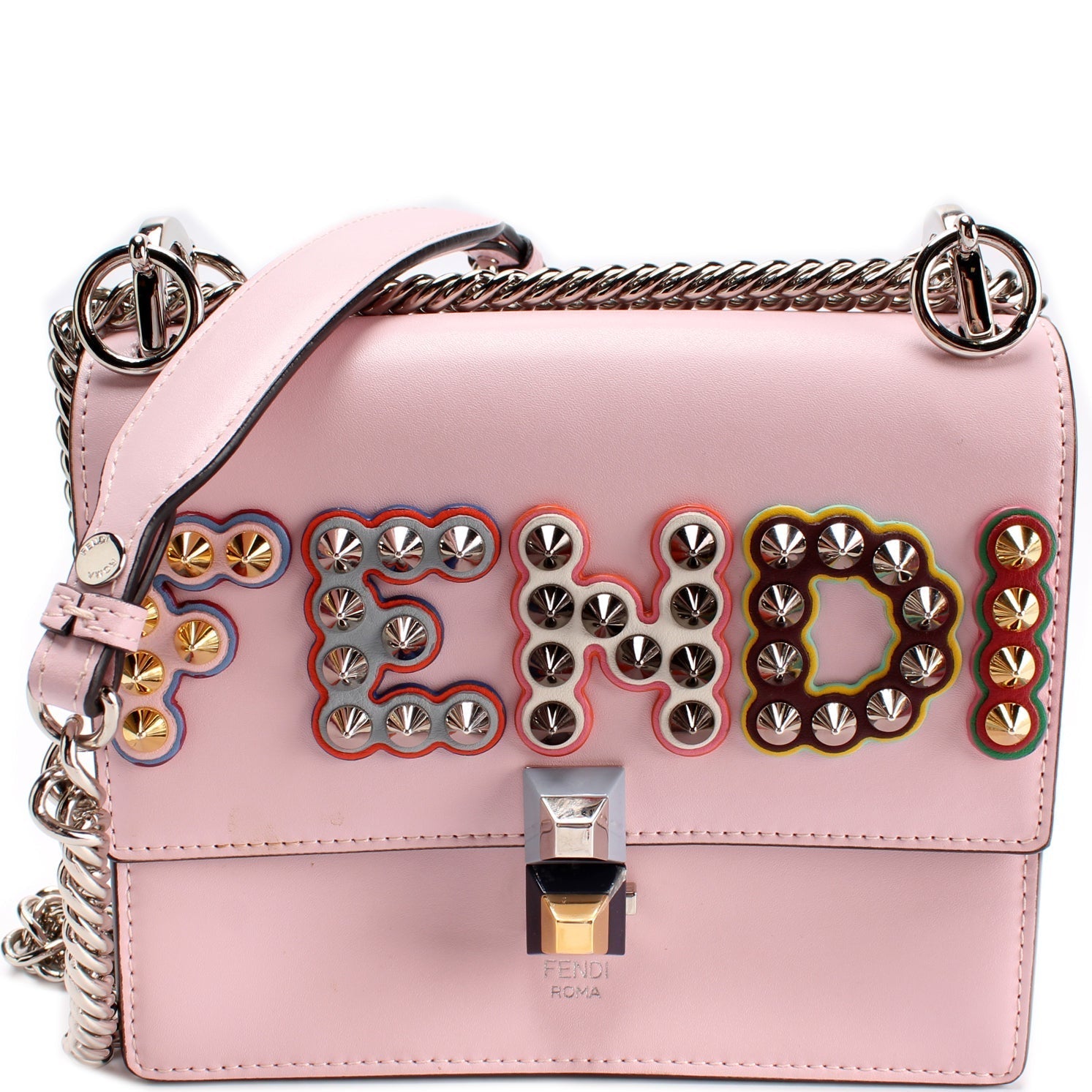 Fendi 8M0381 Kan Bag Leather Mini Chain Travel Bag