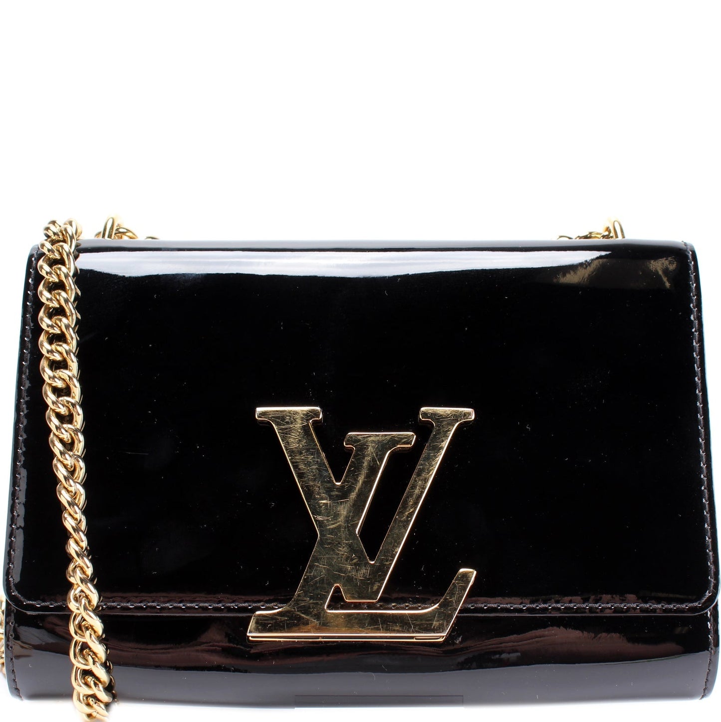 Louis Vuitton Louise MM Leather Patent Chain Handbag