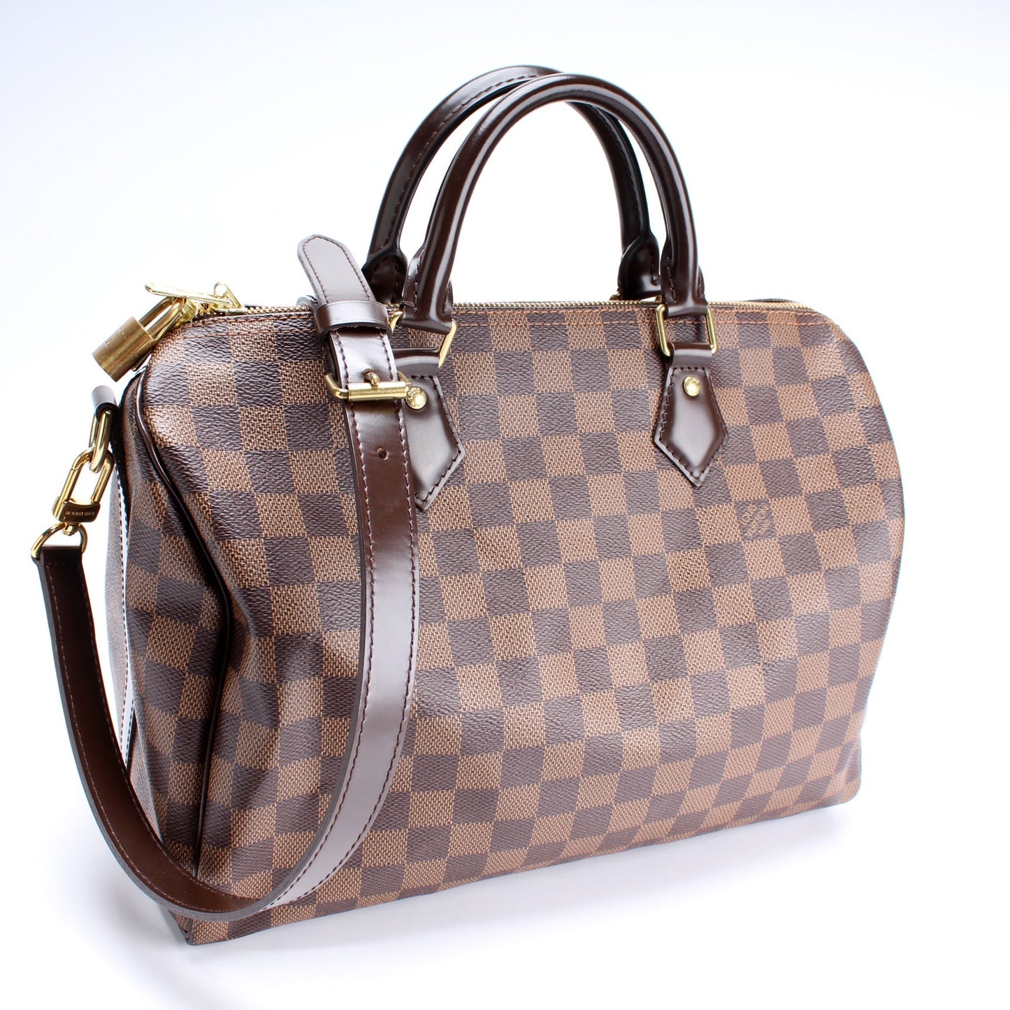 Louis Vuitton Speedy 30 Bandouliere Ebene Damier Handbag Ebene 12
