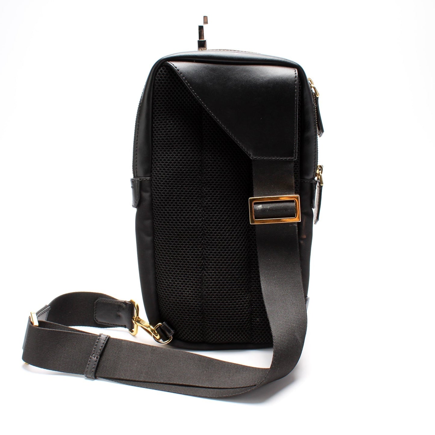 Fendi 7Vz033 Monster Bug Eye Sling Bag Leather Nylon Crossbody Bag