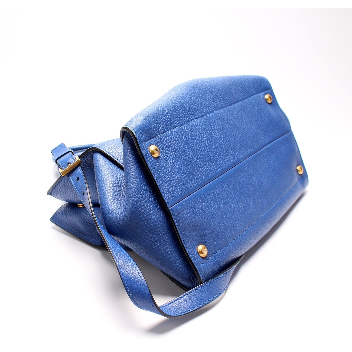 Prada Vitello Daino Tote Bag Blue