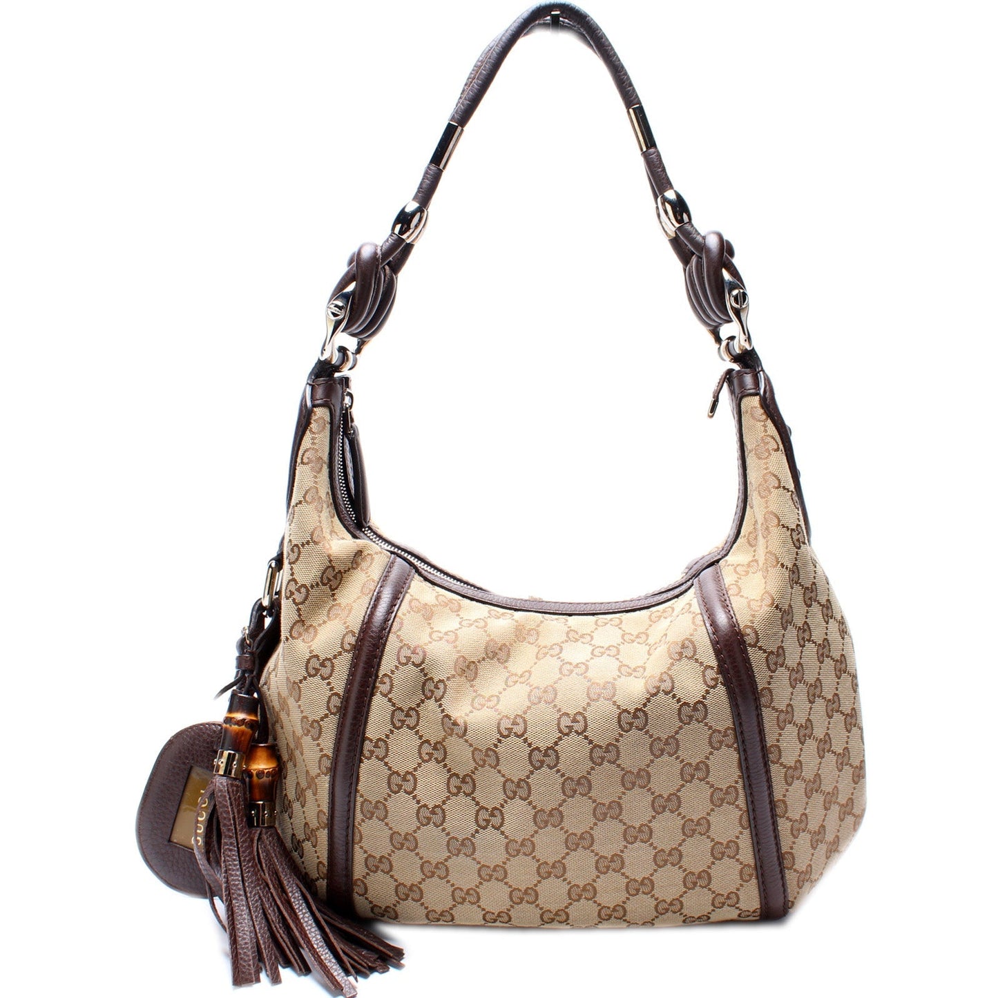 Gucci GG Techno Horsebit Canvas Shoulder Bag