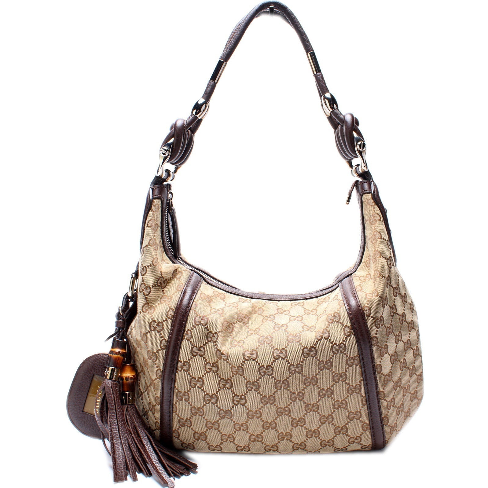 Gucci GG Techno Horsebit Canvas Shoulder Bag