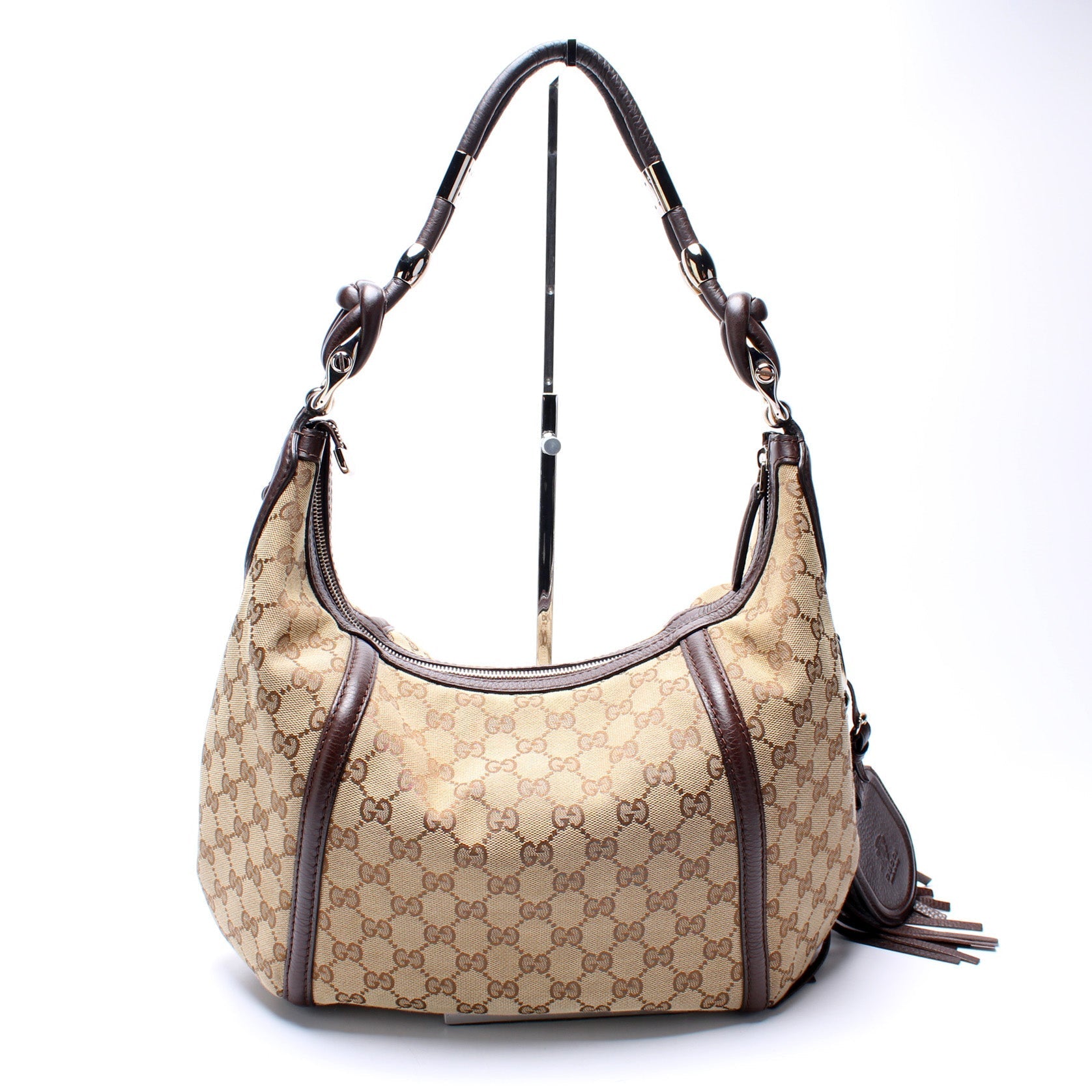 Gucci GG Techno Horsebit Canvas Shoulder Bag