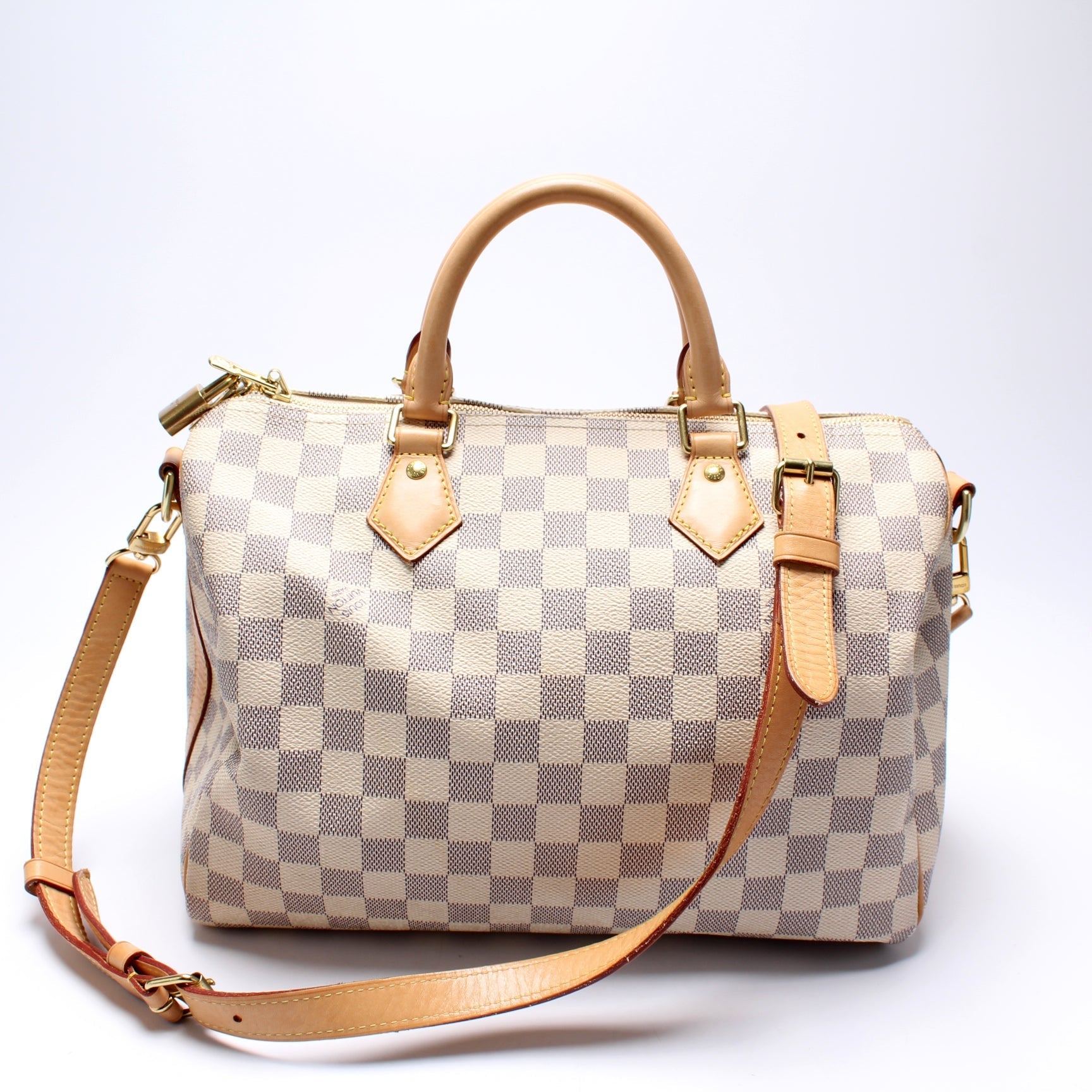 Louis Vuitton Speedy 30 Bandouliere Azur Damier Handbag Damier Azur