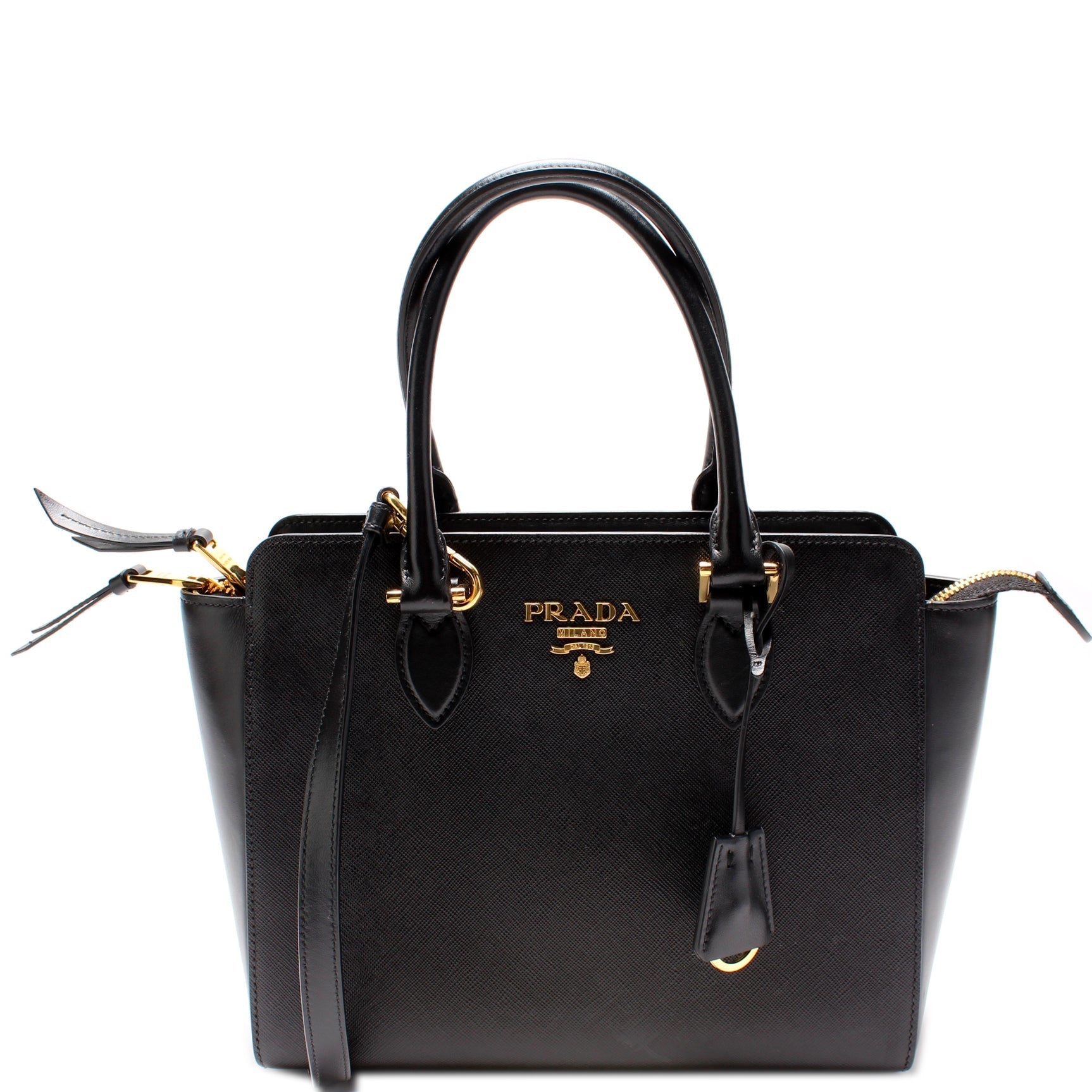 Prada Saffiano Calfskin Top Handle Bag Travel Bag