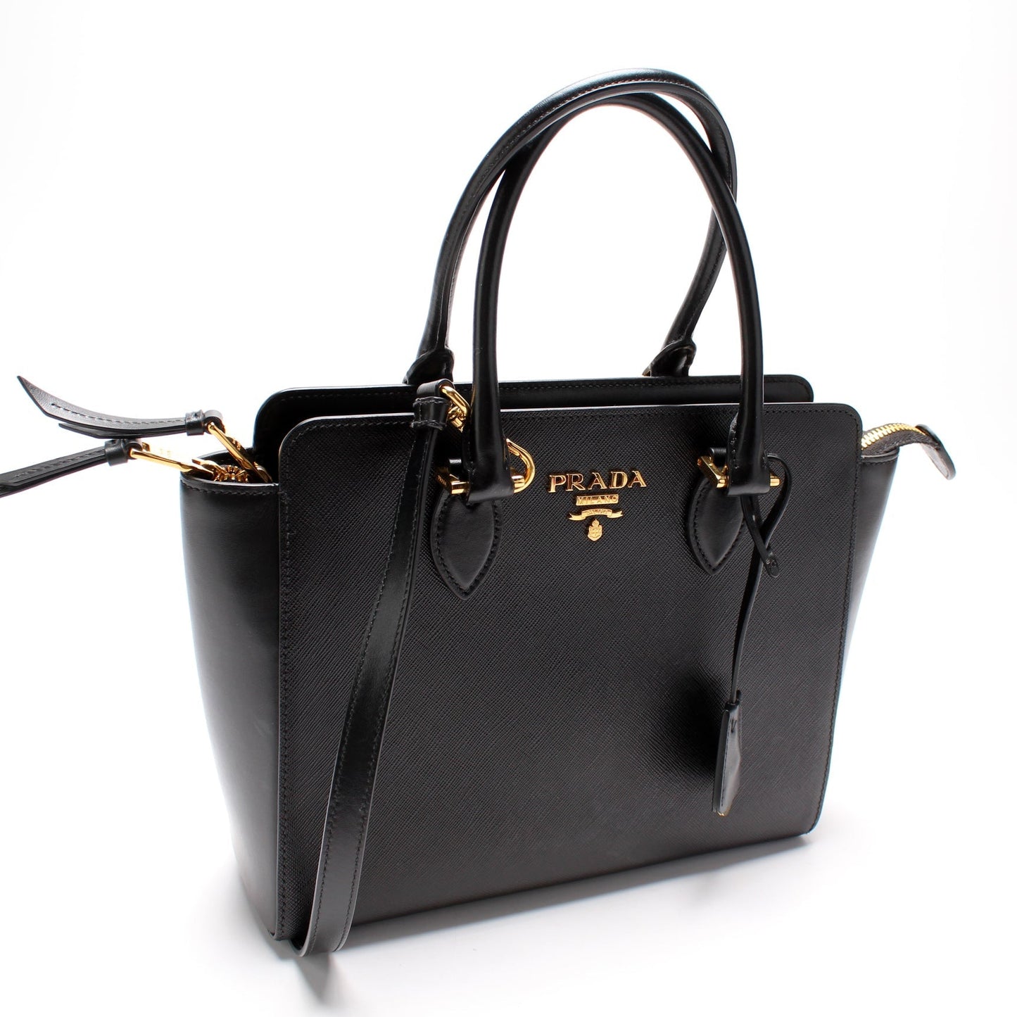 Prada Saffiano Calfskin Top Handle Bag Travel Bag