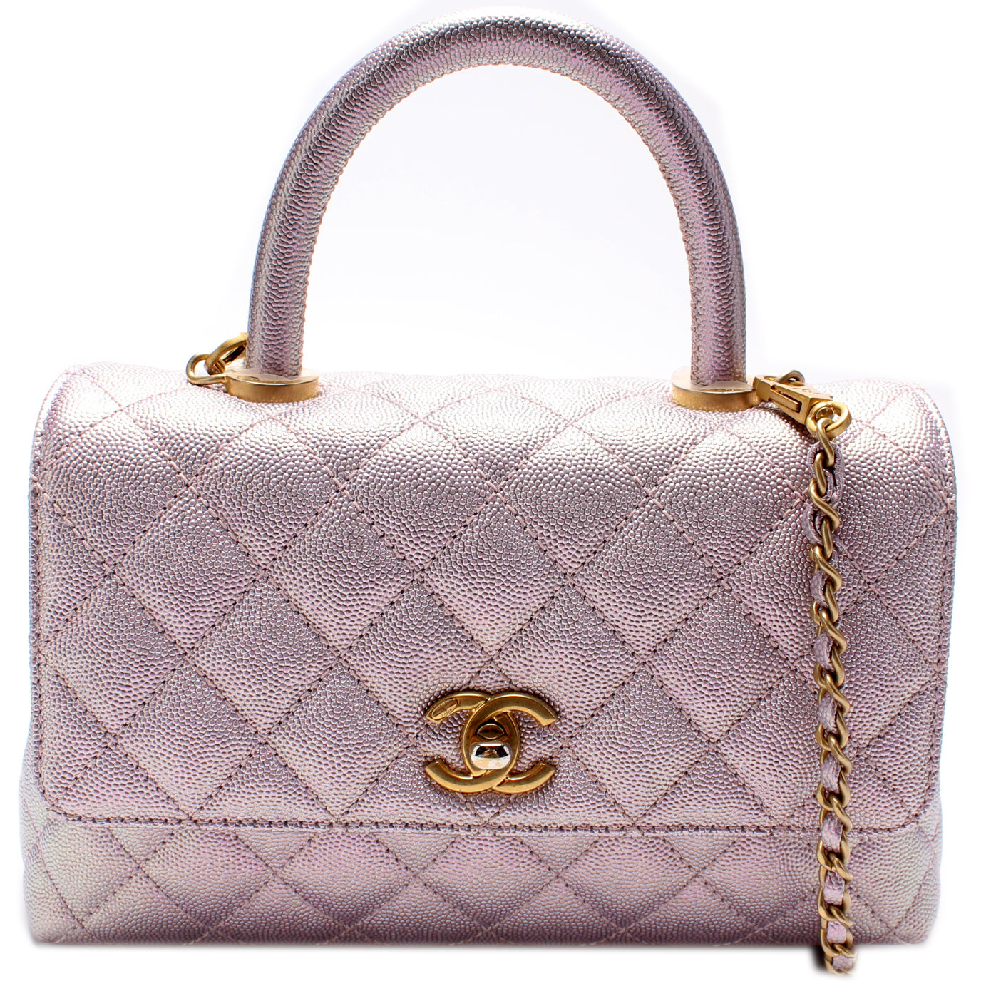 Chanel Coco Top Handle Caviar Iridescent Mini Bag